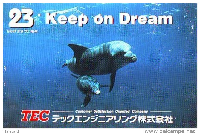 Télécarte Japon * DAUPHIN * DOLPHIN (822) Japan () Phonecard * DELPHIN * GOLFINO * DOLFIJN * - Delfini