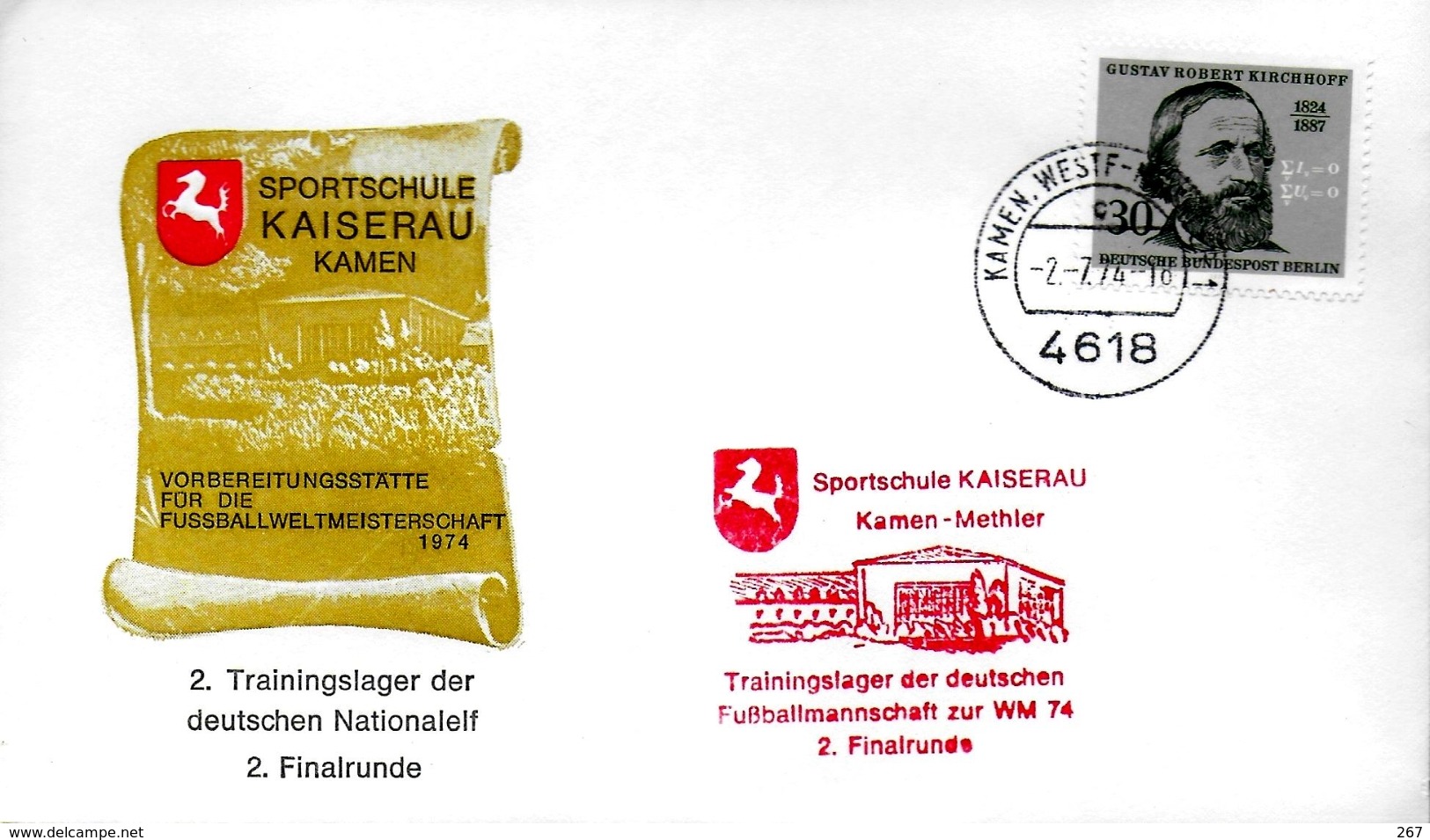 ALLEMAGNE  BERLIN  FDC   1974  Physique Gustav Robert Kirchhoff Sport Etude Kaiserau - Physik