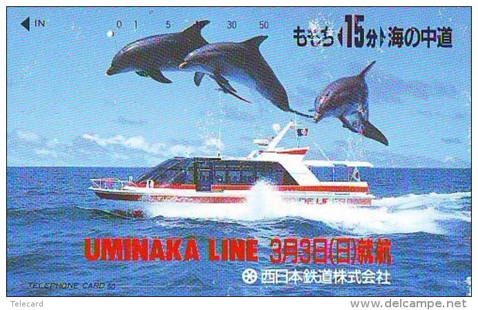 Télécarte Japon * DAUPHIN * DOLPHIN (869) Japan () Phonecard * DELPHIN * GOLFINO * DOLFIJN * - Delphine