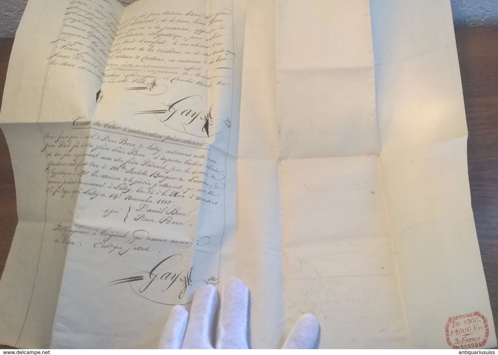 Lettre De Rente - 1818 - Lausanne - Lutry - Canton De Vaud - Documents Historiques