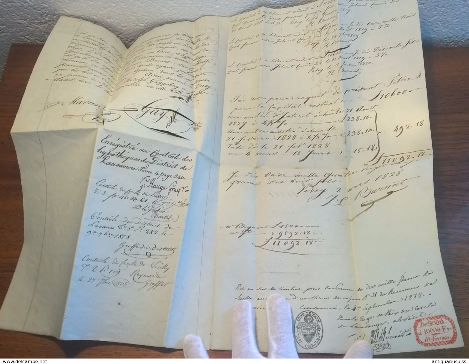 Acte De Revers - 1818  - Lutry - Canton De Vaud - Documents Historiques