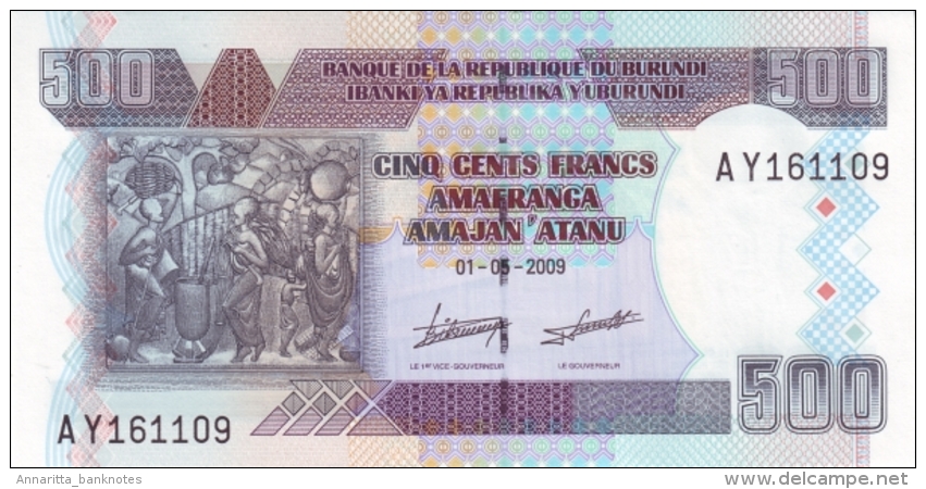 BURUNDI 500 FRANCS 2009 P-45a UNC [BI232a] - Burundi