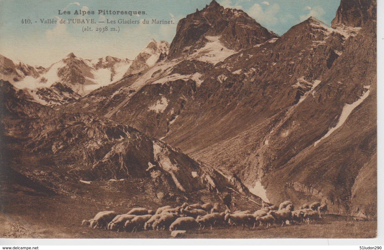 CPA Vallée De L'Ubaye - Les Glaciers Du Marinet (avec Troupeau De Moutons) - Sonstige & Ohne Zuordnung