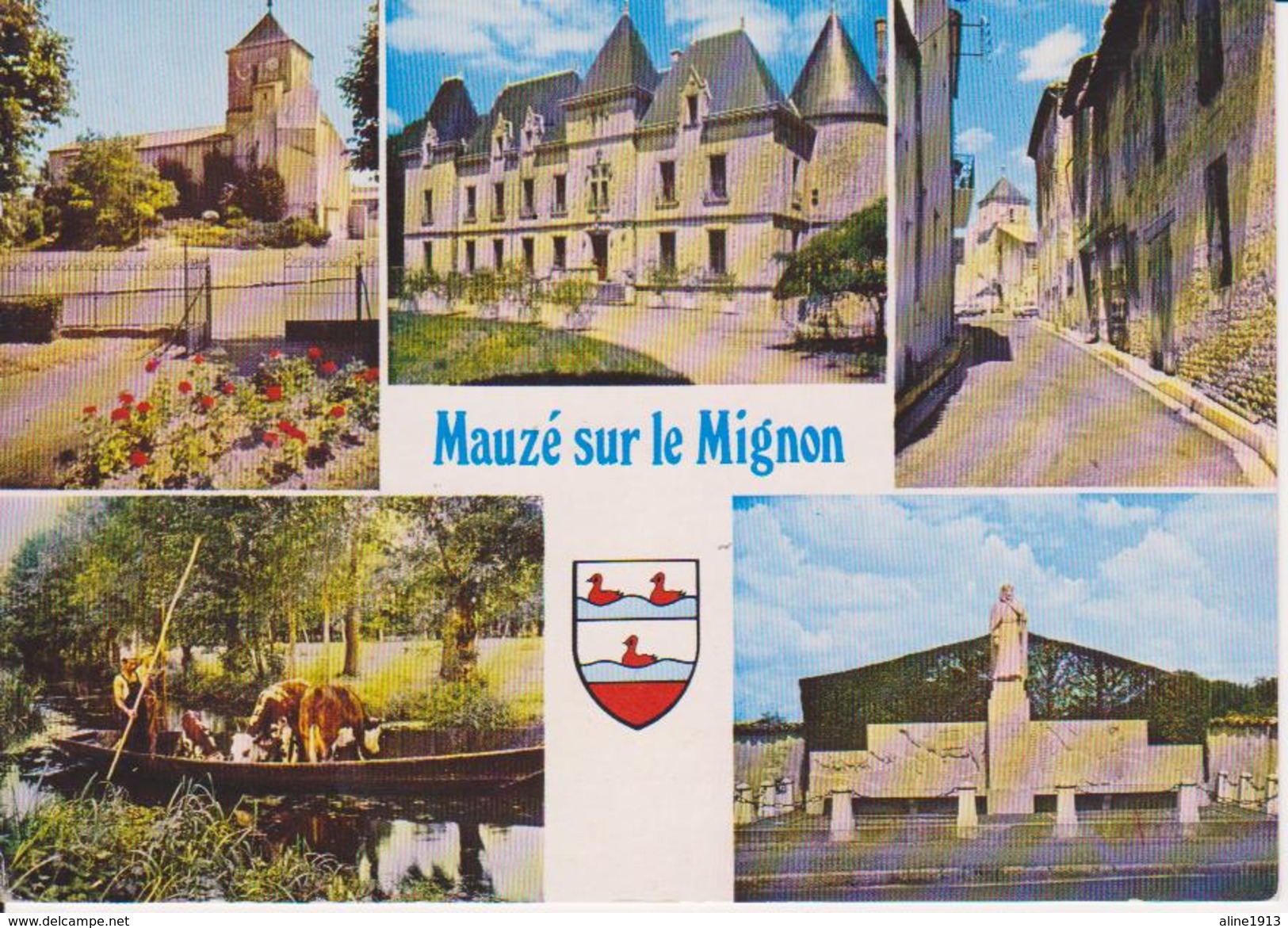 79 MAUZE SUR LE MIGNON - MULTIVUES AVEC BLASON - EGLISE / CHATEAU / TRANSPORT BETAIL - Mauze Sur Le Mignon