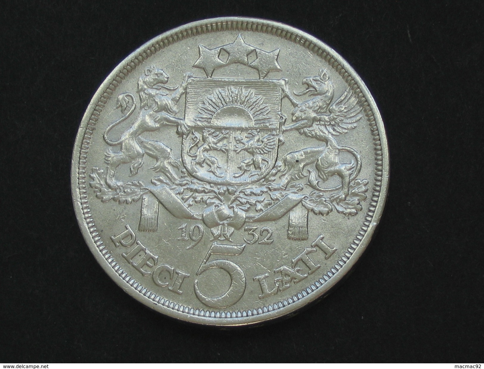 5 Lati 1932 En Argent - Silver- Lettonie - Republika LATVIJAS   **** EN ACHAT IMMEDIAT **** - Lettonie