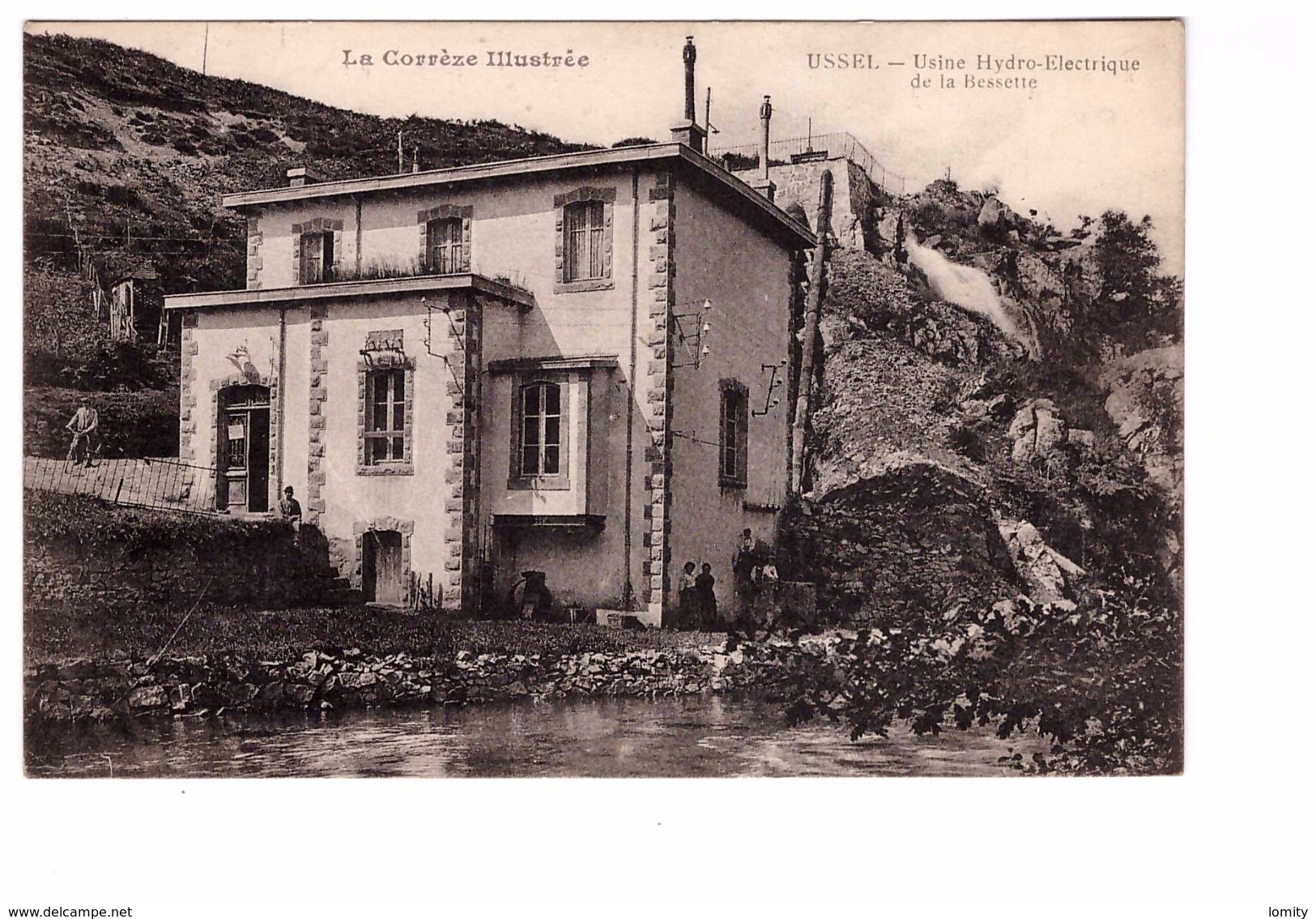 Marcophilie Cachet Charcuterie Militaire D' Ussel Sur Cpa Usine Hydro Electrique De La Bessette Cachet 1918 - Guerre De 1914-18