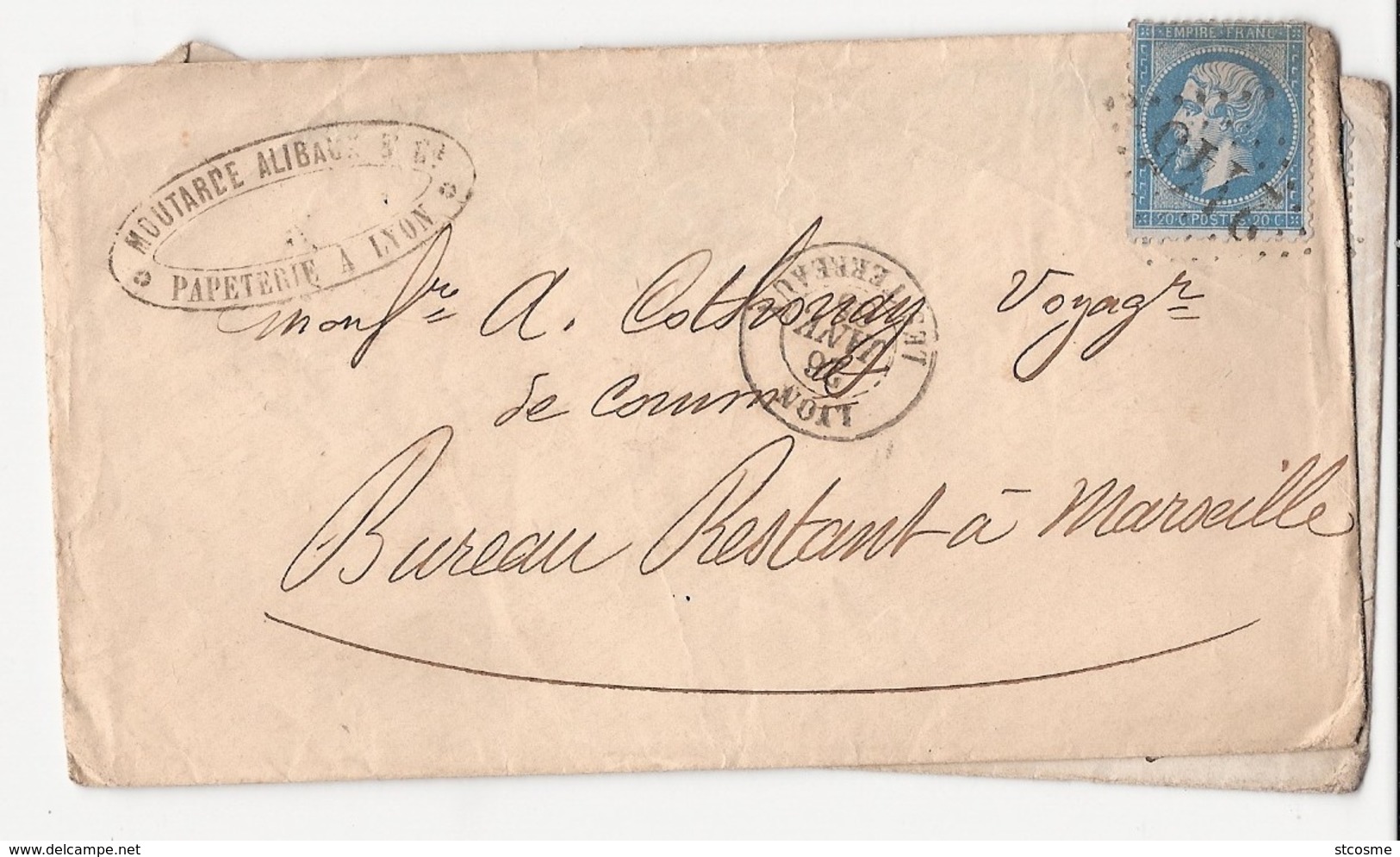 G374 - Lettre De Lyon En 1865 - GC 2145 - 1863-1870 Napoléon III. Laure