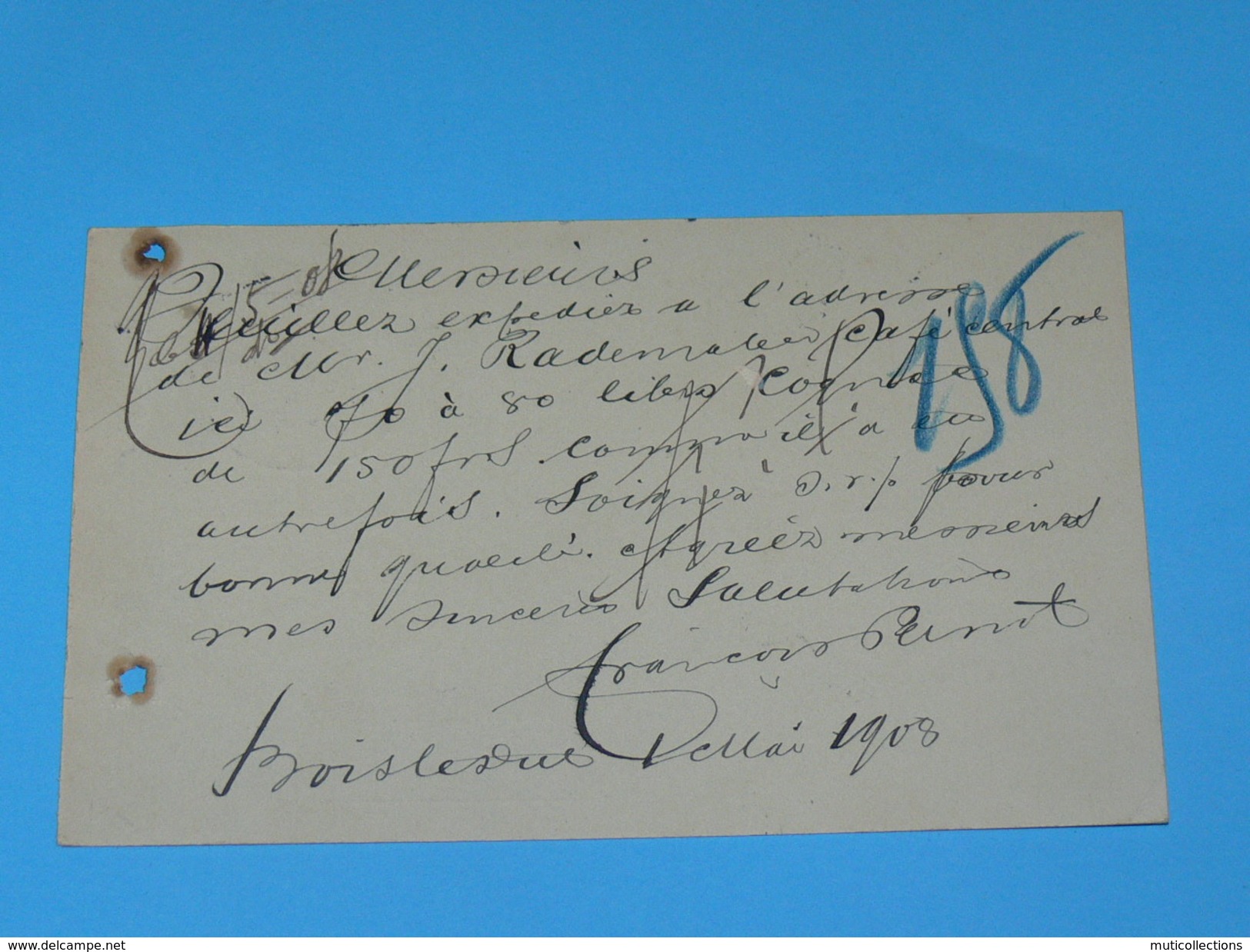 ENTIER POSTAL /Briefkaart  / CARTE POSTALE 1887 / DE S HERTOGENBOSCH  / BOIS LE DUC/ A SAUJON / COGNAC DOMAINE MORTIER / - Brieven En Documenten