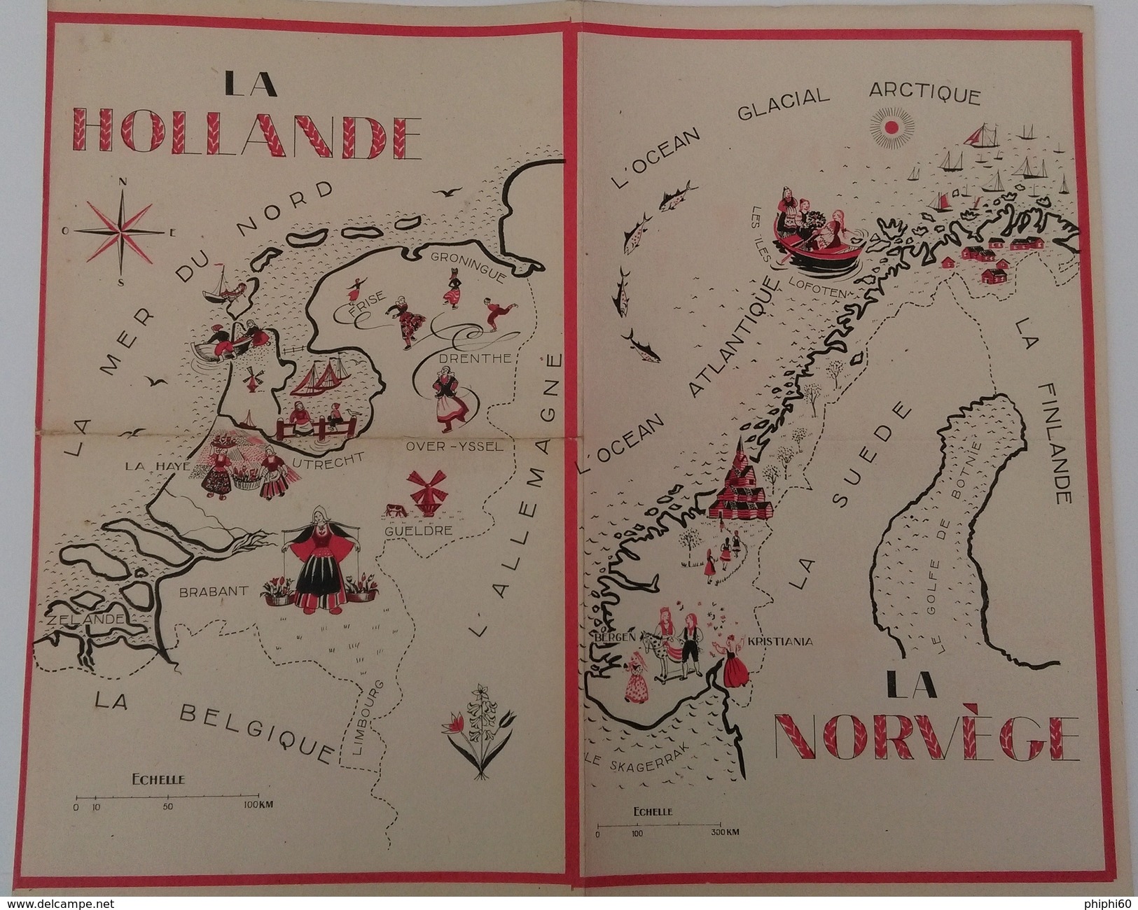 3 Cartes Geographiques Illustrées Cartonnées -  La SUISSE  -  La HOLLANDE  -  La NORVEGE - Cartes Géographiques