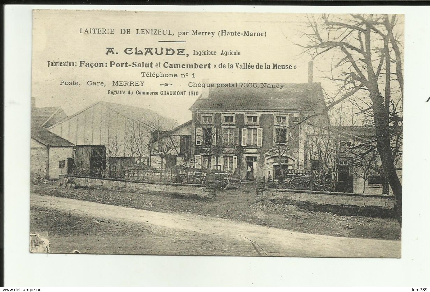 52 - Haute Marne - Laiterie De Lenizeul Par Merrey - A.Claude - Voitures Bidons De Lait - - Other & Unclassified