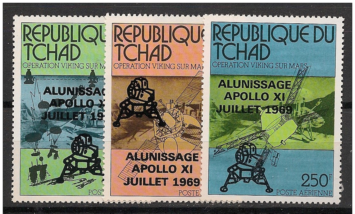 Tchad - 1979 - Poste Aérienne PA N°Yv. 232 à 234 - Apollo 11 - Neuf Luxe ** / MNH / Postfrisch - Afrika