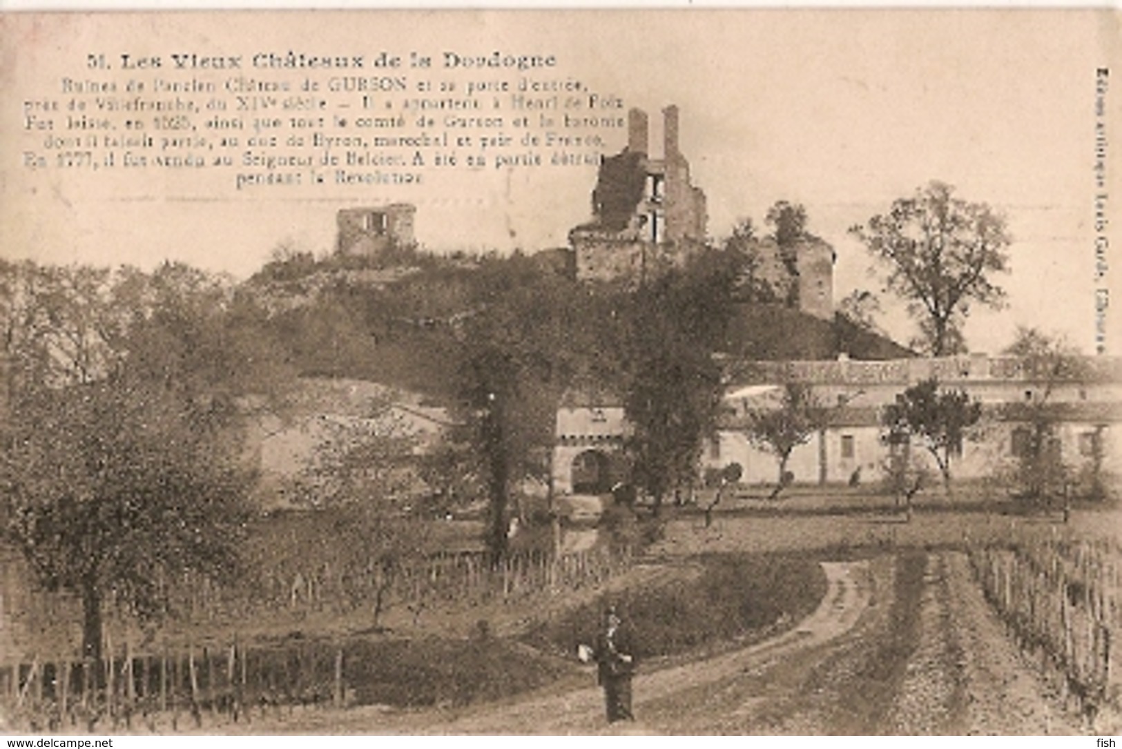 France & View Of The Dordogne Castle To Lisbon 1911 (677) - Covers & Documents