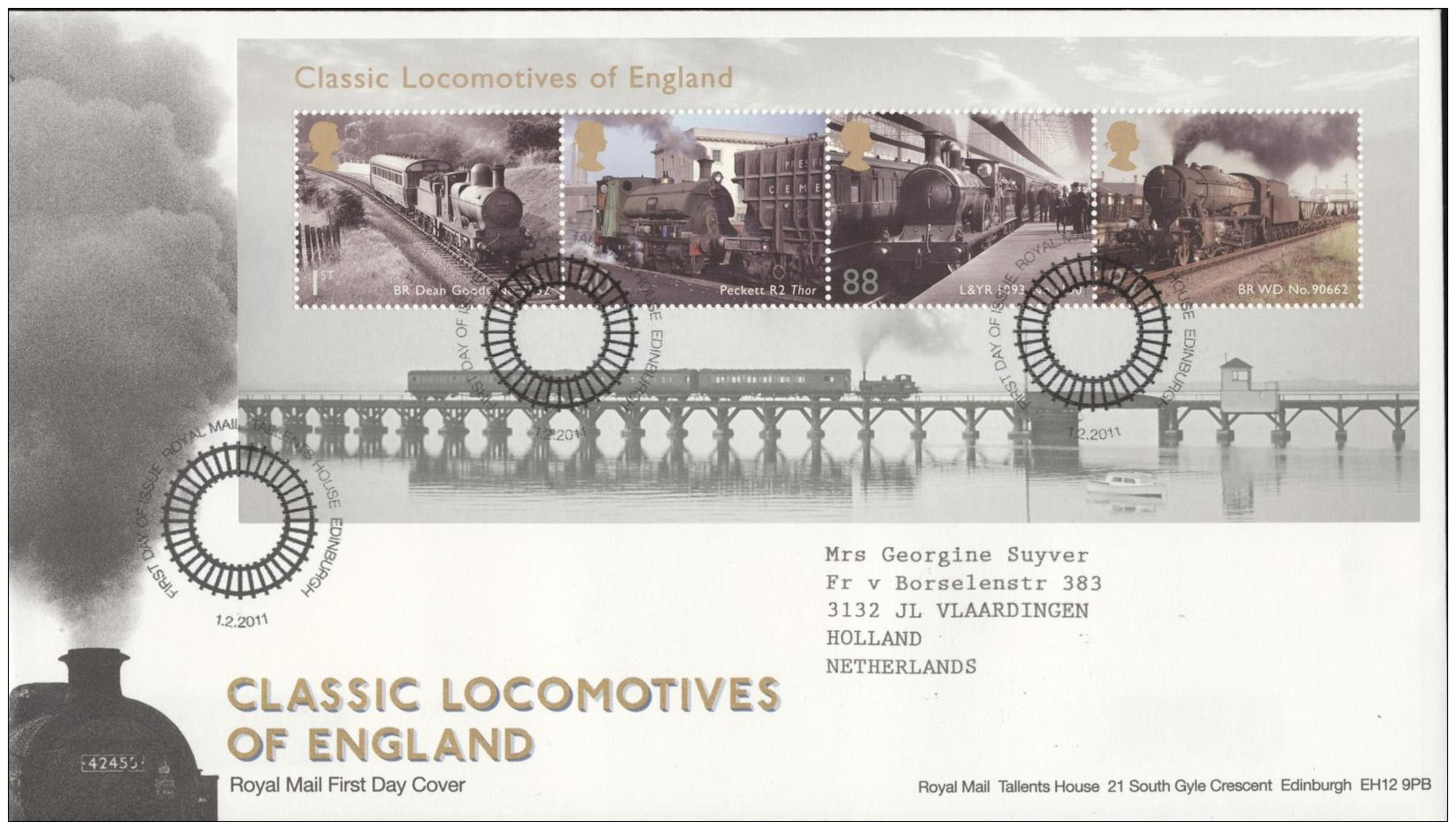 United Kingdom 2011 - Cover: FDC - Bridge, Train / Railway - Eisenbahnen