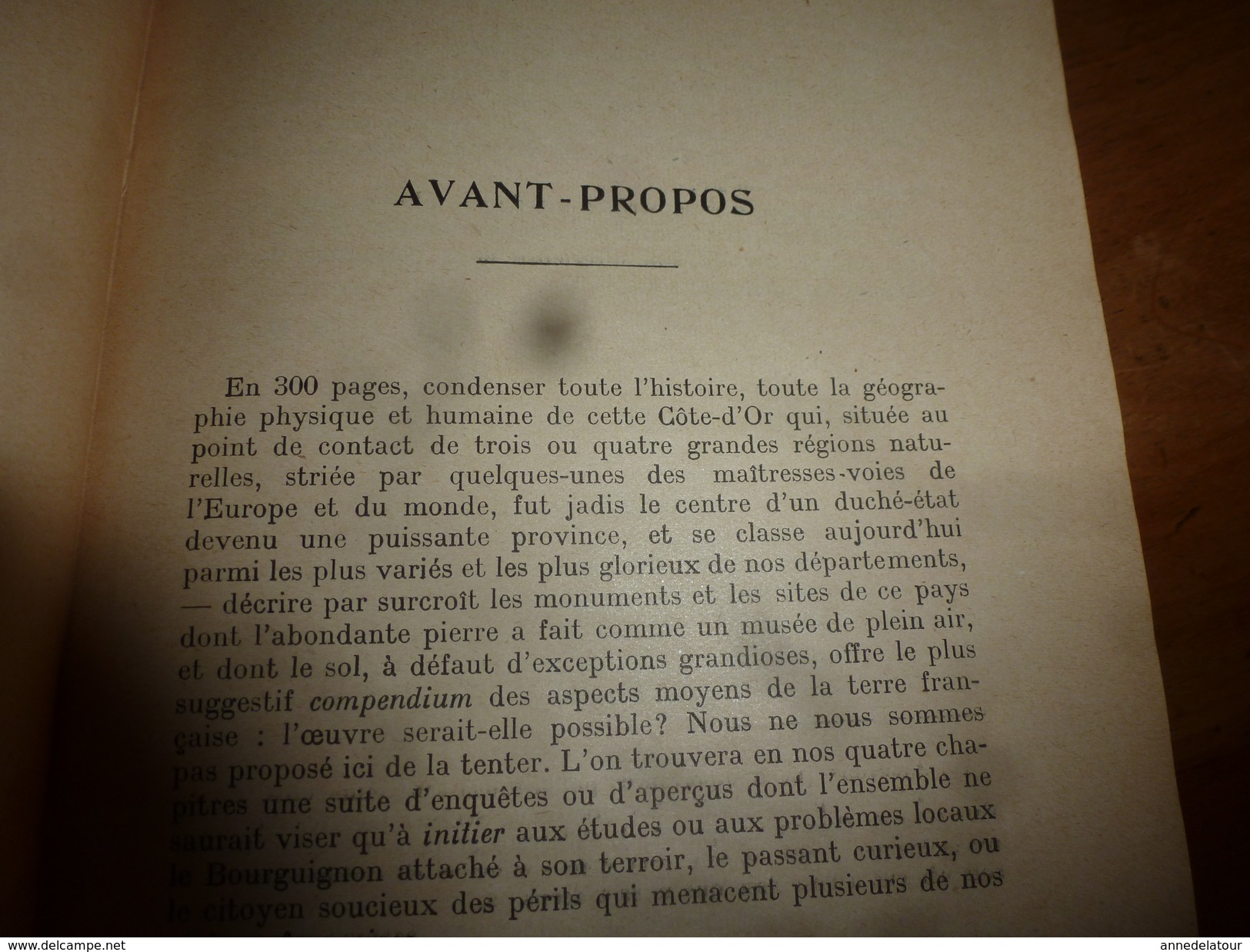 1925 La CÔTE d'OR par Henri Drouot  (Géographie physique et humaine ) en 300 pages