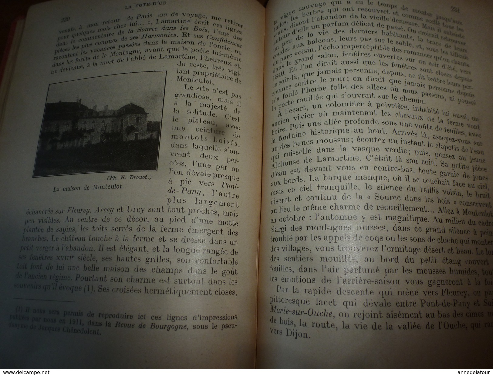 1925 La CÔTE d'OR par Henri Drouot  (Géographie physique et humaine ) en 300 pages