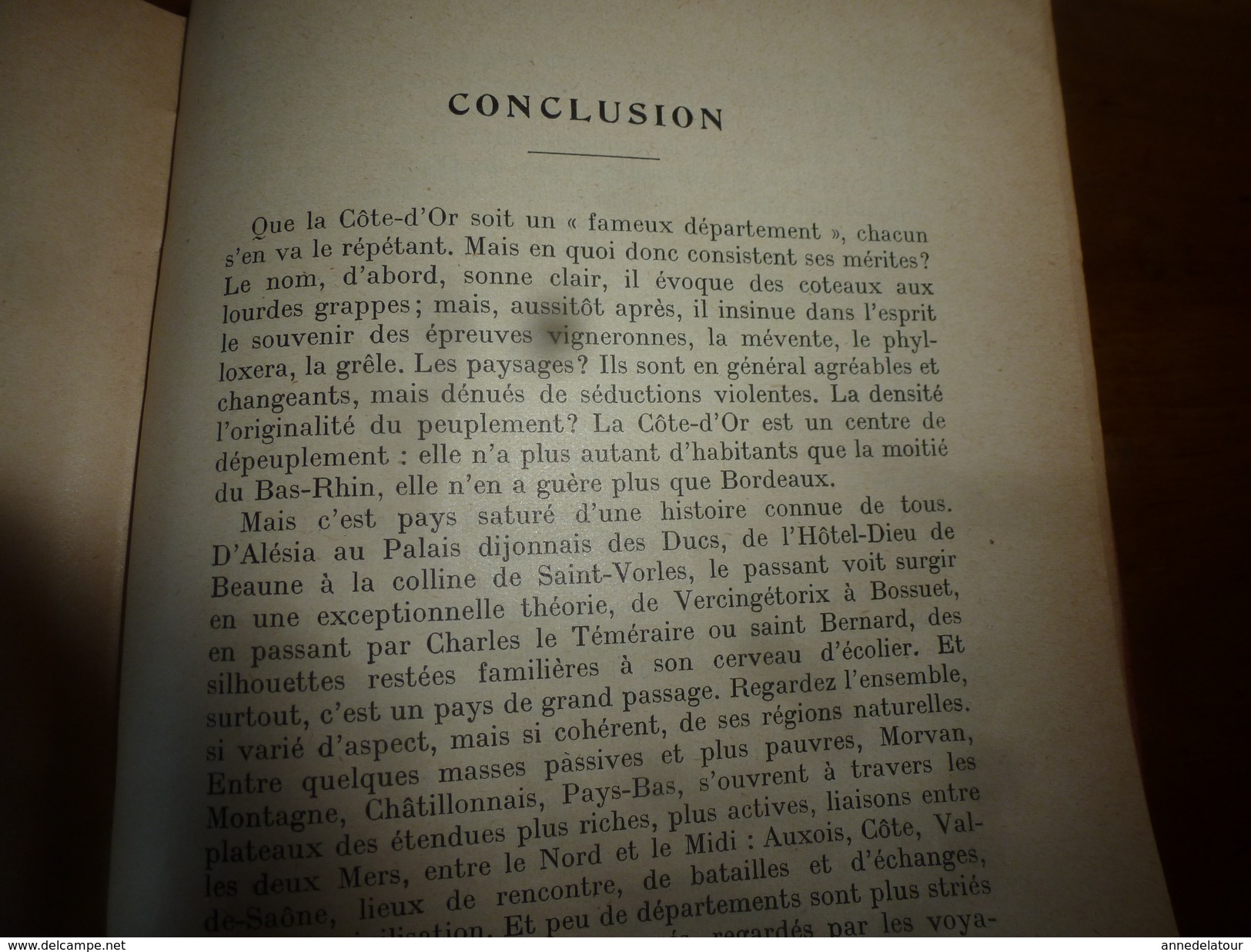 1925 La CÔTE d'OR par Henri Drouot  (Géographie physique et humaine ) en 300 pages