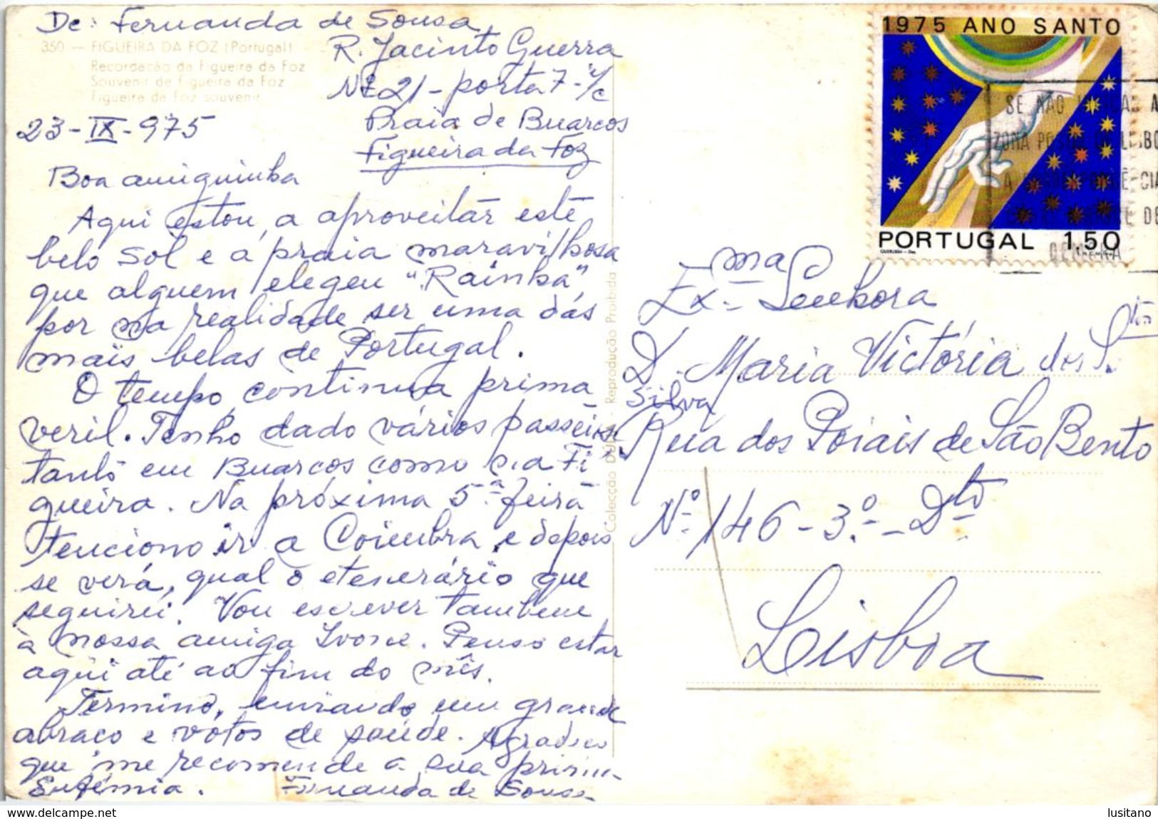 FIGUEIRA DA FOZ - CIRDCULADO COM SELO STAMP TIMBRE 1975 - Portugal - Coimbra