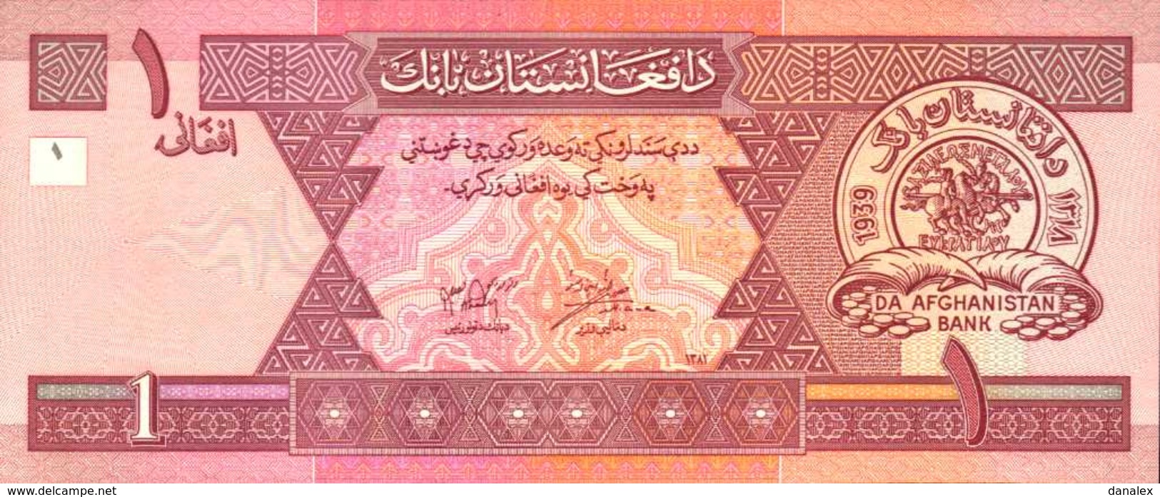 AFGHANISTAN 1 AFGHANI De 2002 Pick 64  UNC/NEUF - Afghanistan