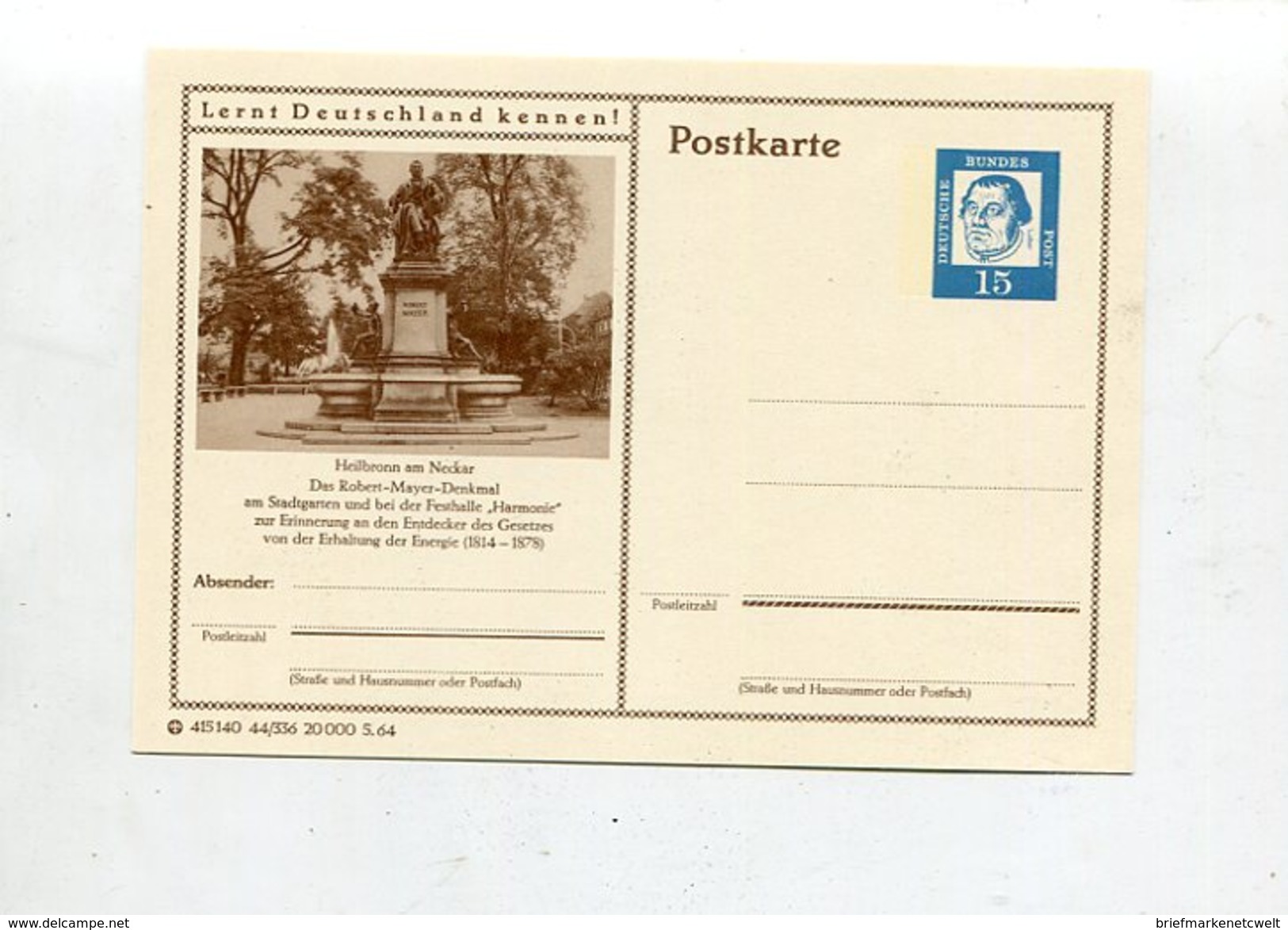 Bundesrepublik Deutschland / 1964 / Bildpostkarte HEILBRONN ** (11131) - Cartes Postales Illustrées - Neuves