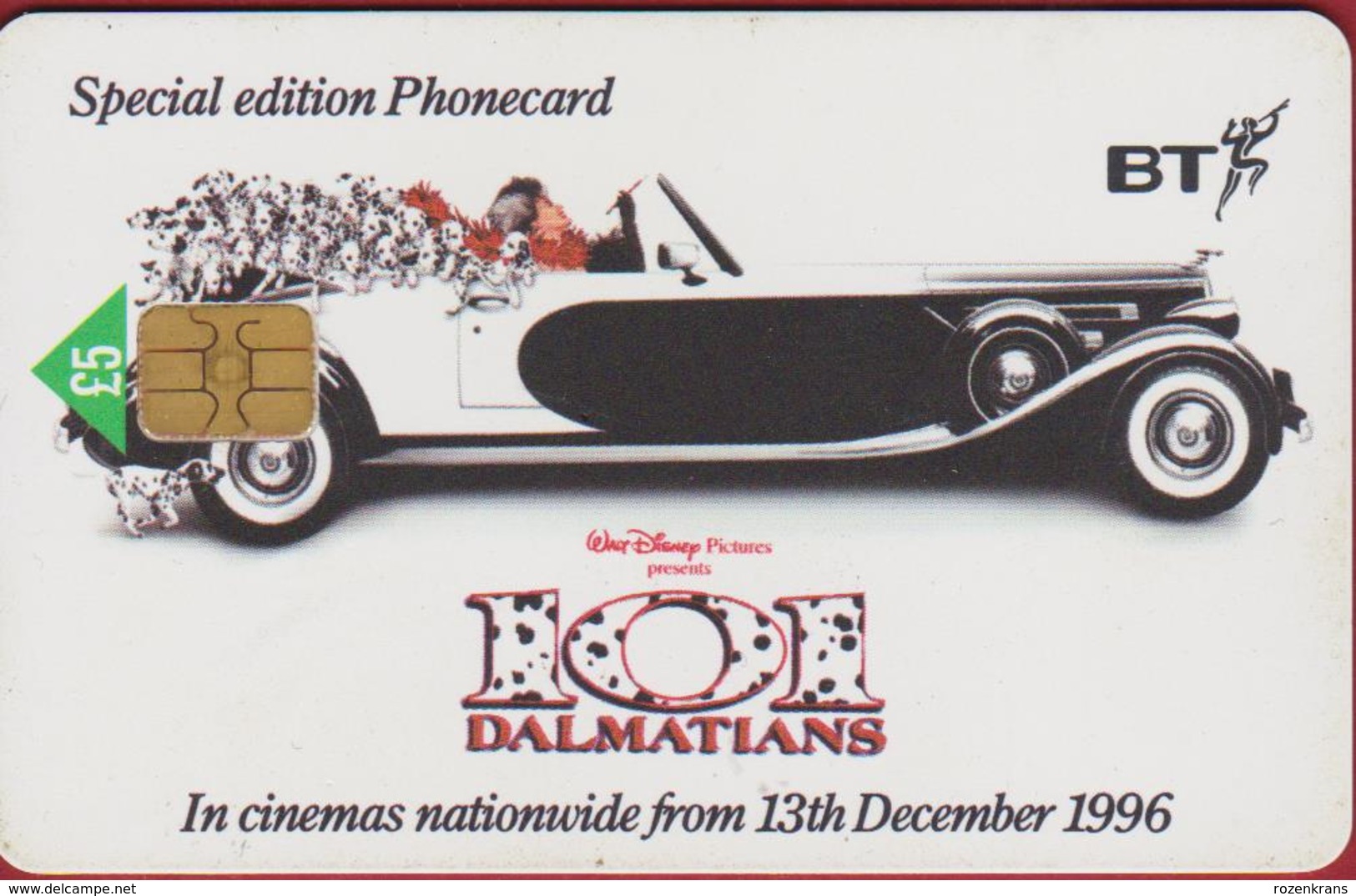 BT Chip 101 Dalmatians Walt Disney Movie Cinema Film Telefoonkaart Telecarte PHONECARD Tarjeta Telecard TELEFONKARTE - Disney