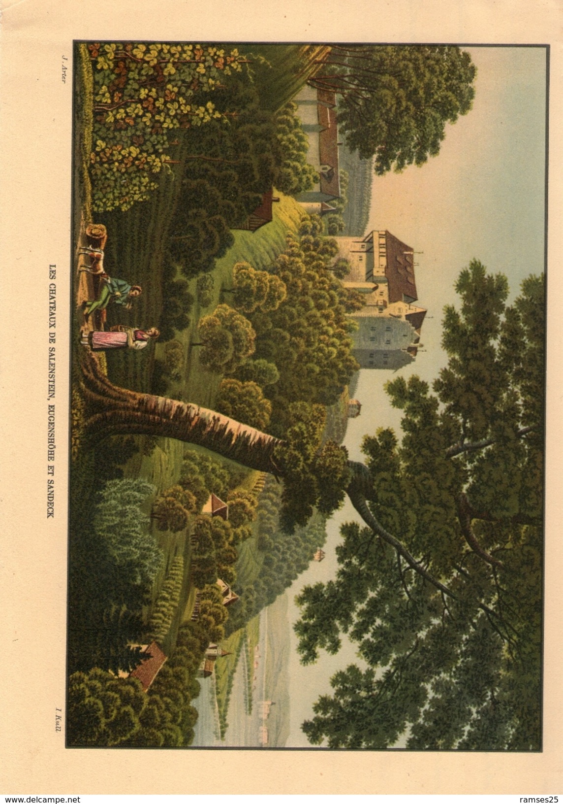 Chateaux Salenstein Eugenshohe  Sandeck Veritable Gravure De 1940 I. Kull  (23cm X 16 Cm) Bon Etat - Salenstein