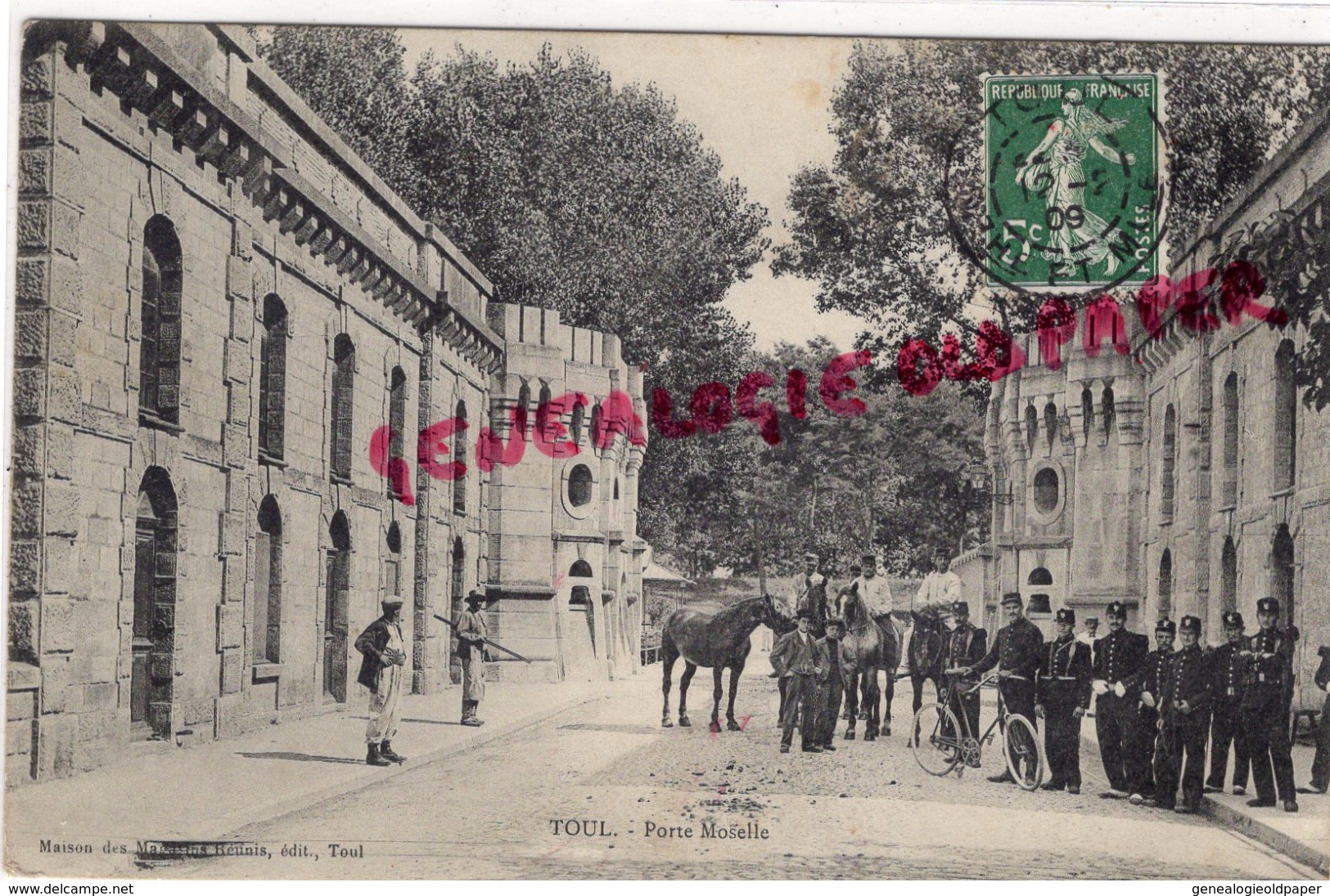 54 - TOUL - PORTE MOSELLE ARMEE POLICE CYCLISTE -1909 - Toul