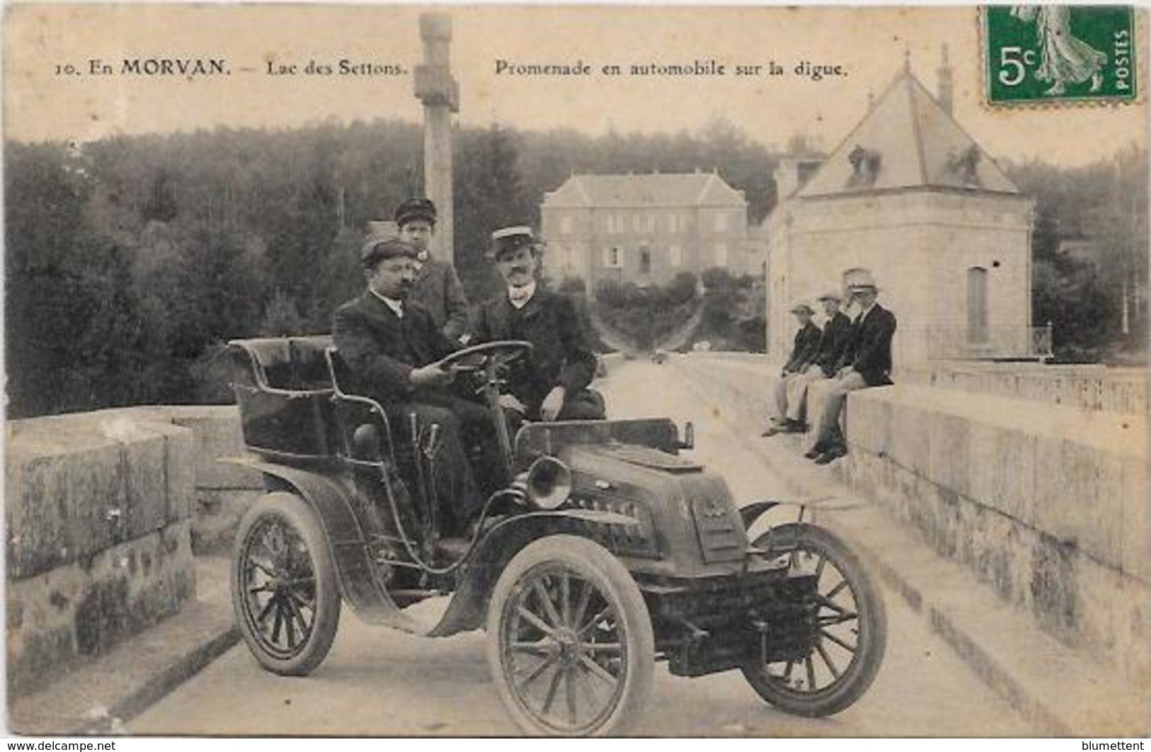 CPA En Morvan Dans Le Département De La Nièvre Circulé En 1908 Voiture Automobile Lac Des Settons - Saint-Honoré-les-Bains