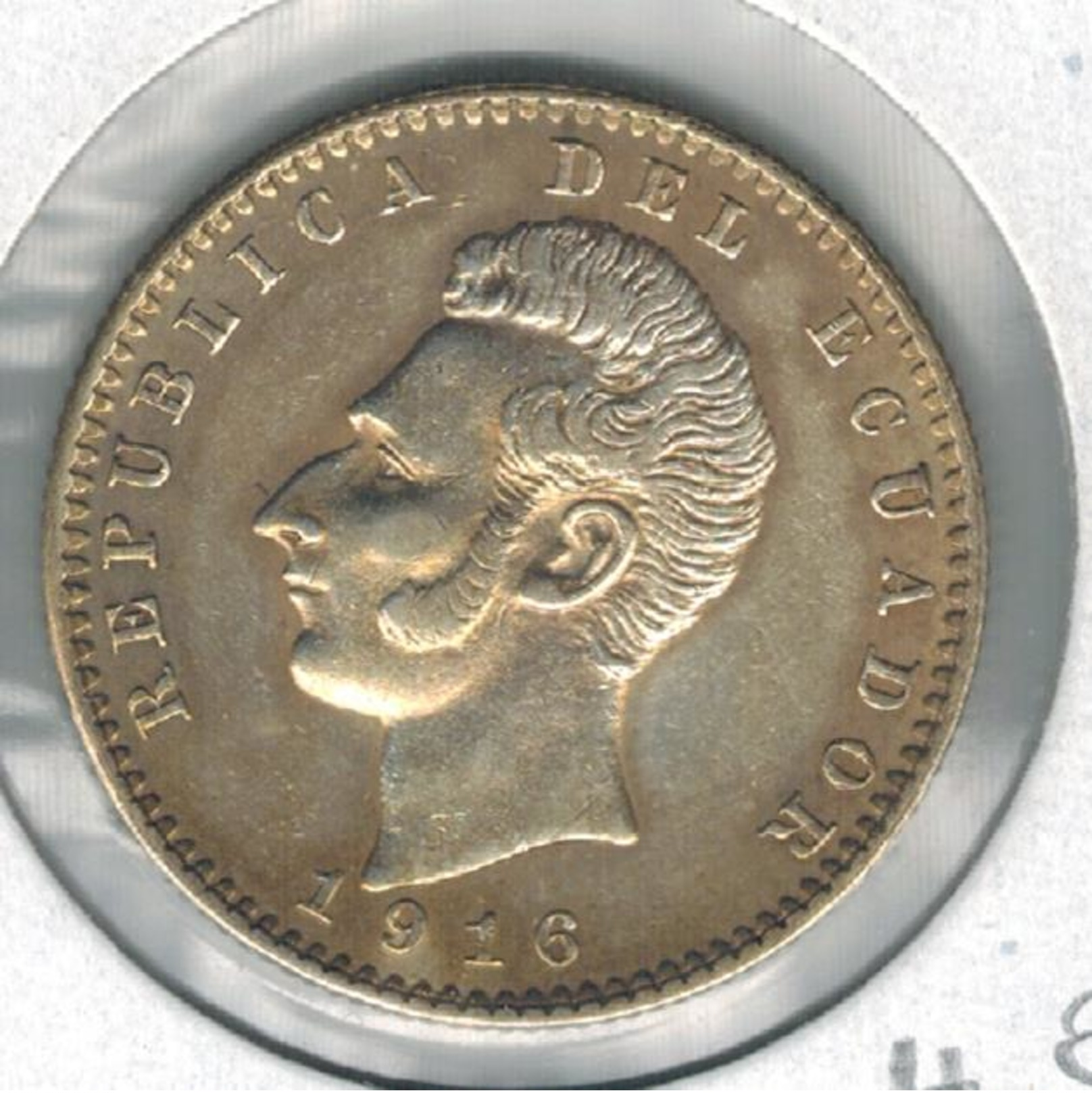 Ecuador 2 Decimos De Sucre 1916, XF , Silver Coin. - Equateur