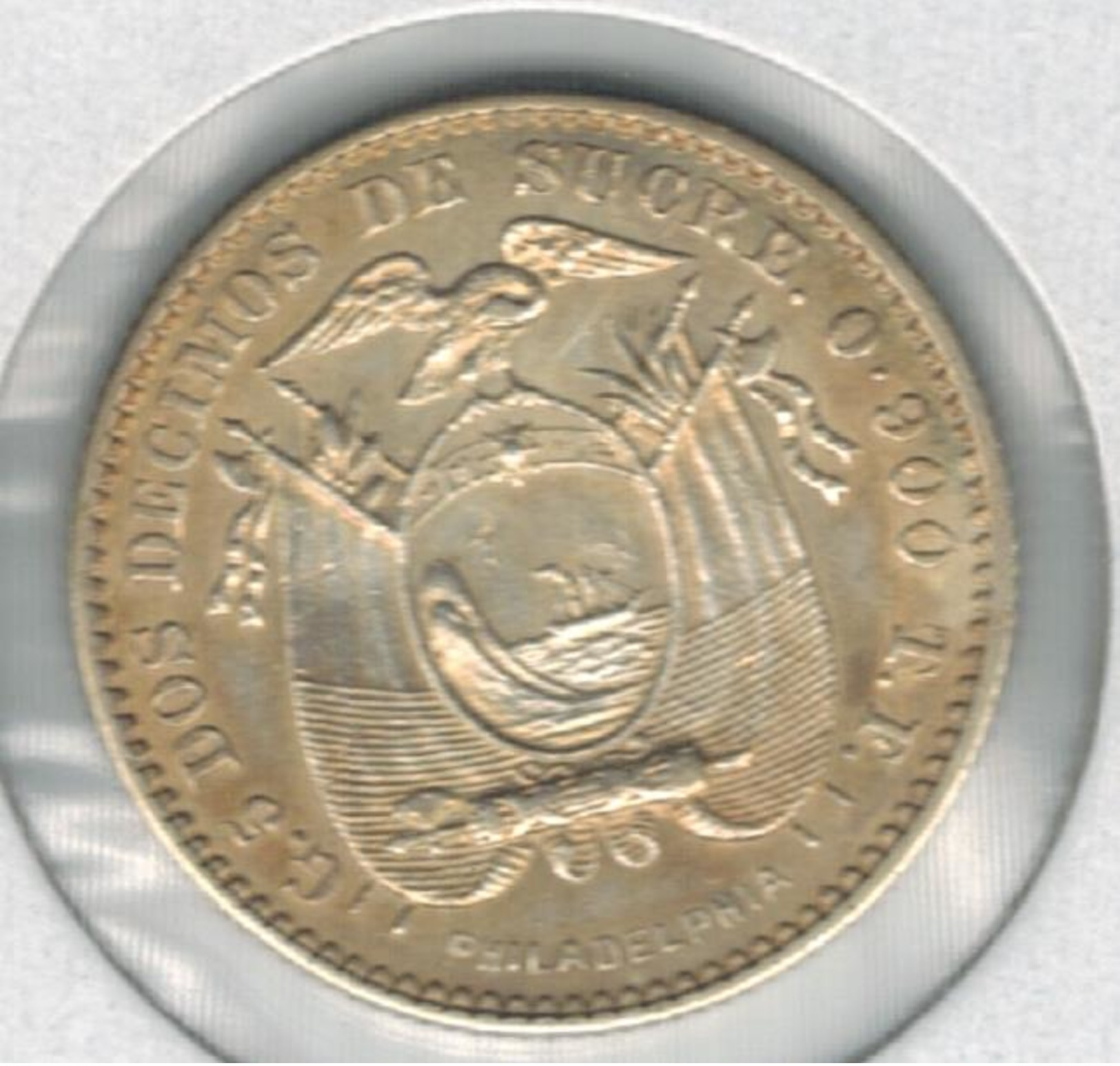 Ecuador 2 Decimos De Sucre 1916, XF , Silver Coin. - Equateur