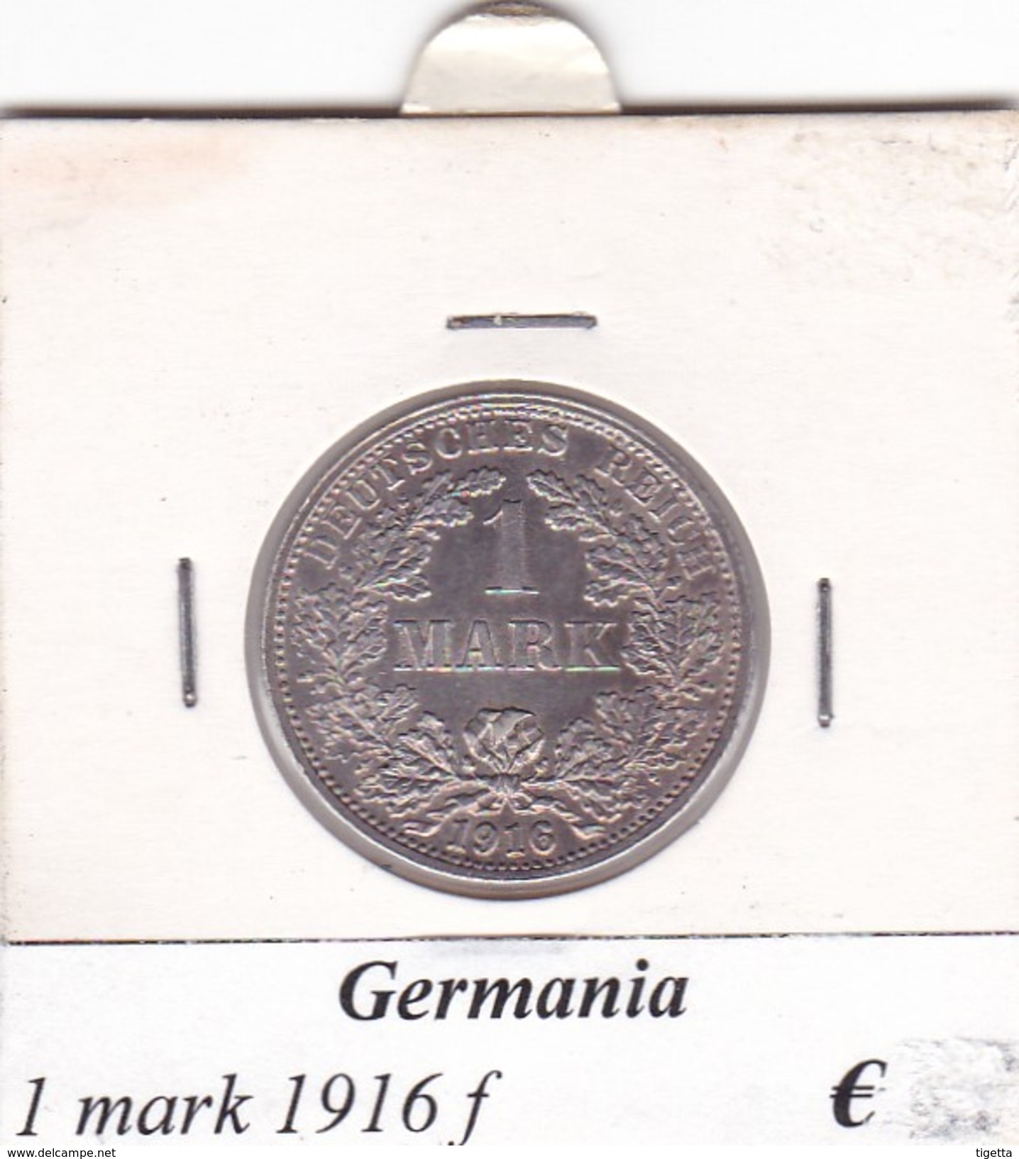 GERMANIA  1 MARK  1916 LETTERA F  COME DA FOTO - 1 Mark