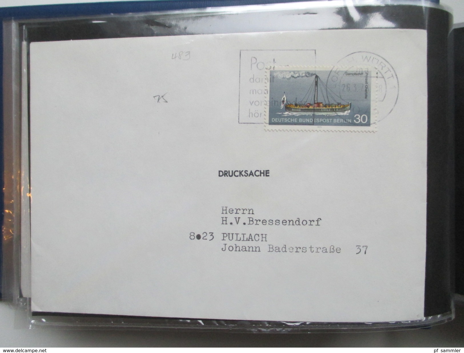 Berlin Belegesammlung 100 Briefe.Bedarf / FDC 1972-1975. Interessante Stücke / Stöberposten! Bund / Berlin Stempel. ATM