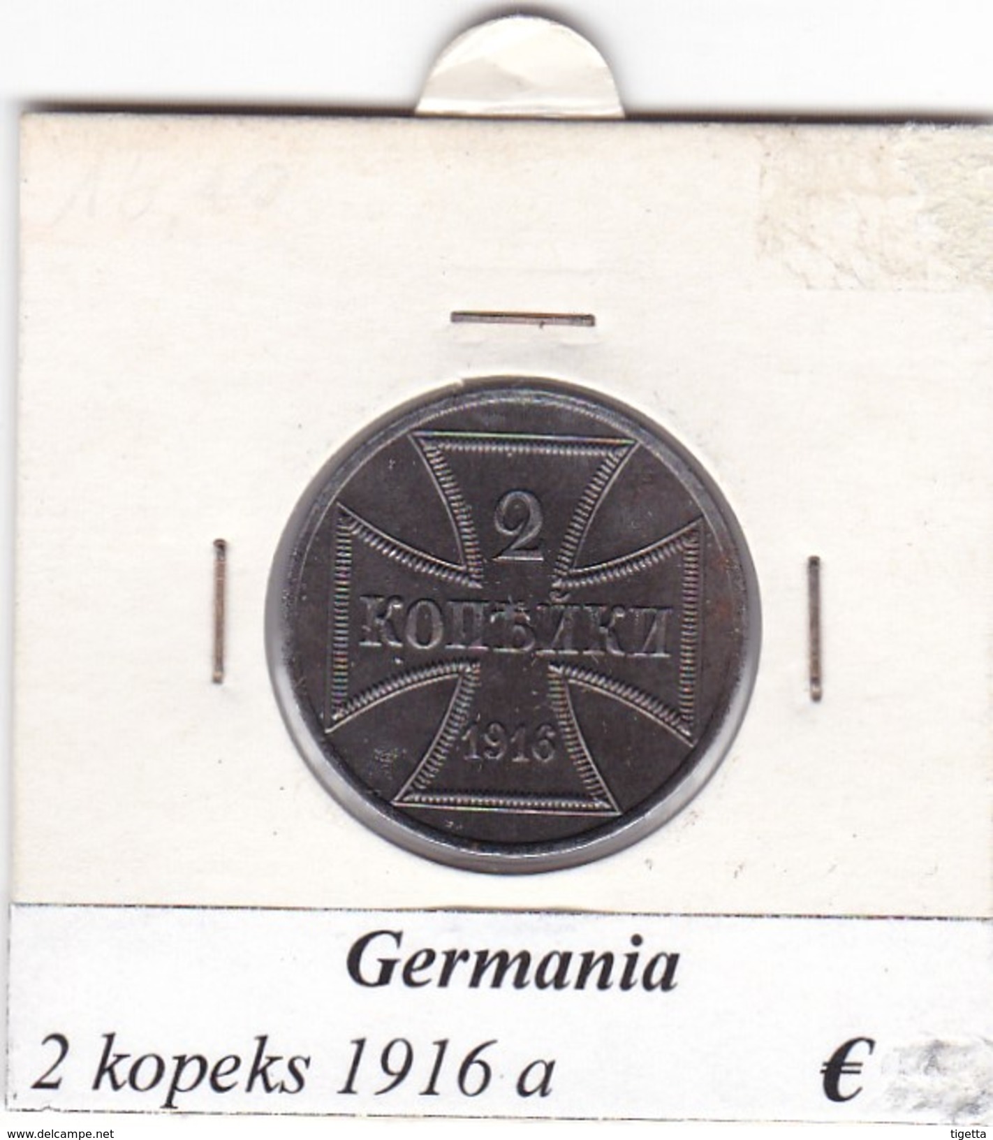 GERMANIA  2  KOPEKS  1916  1916 LETTERA A  COME DA FOTO - Altri & Non Classificati