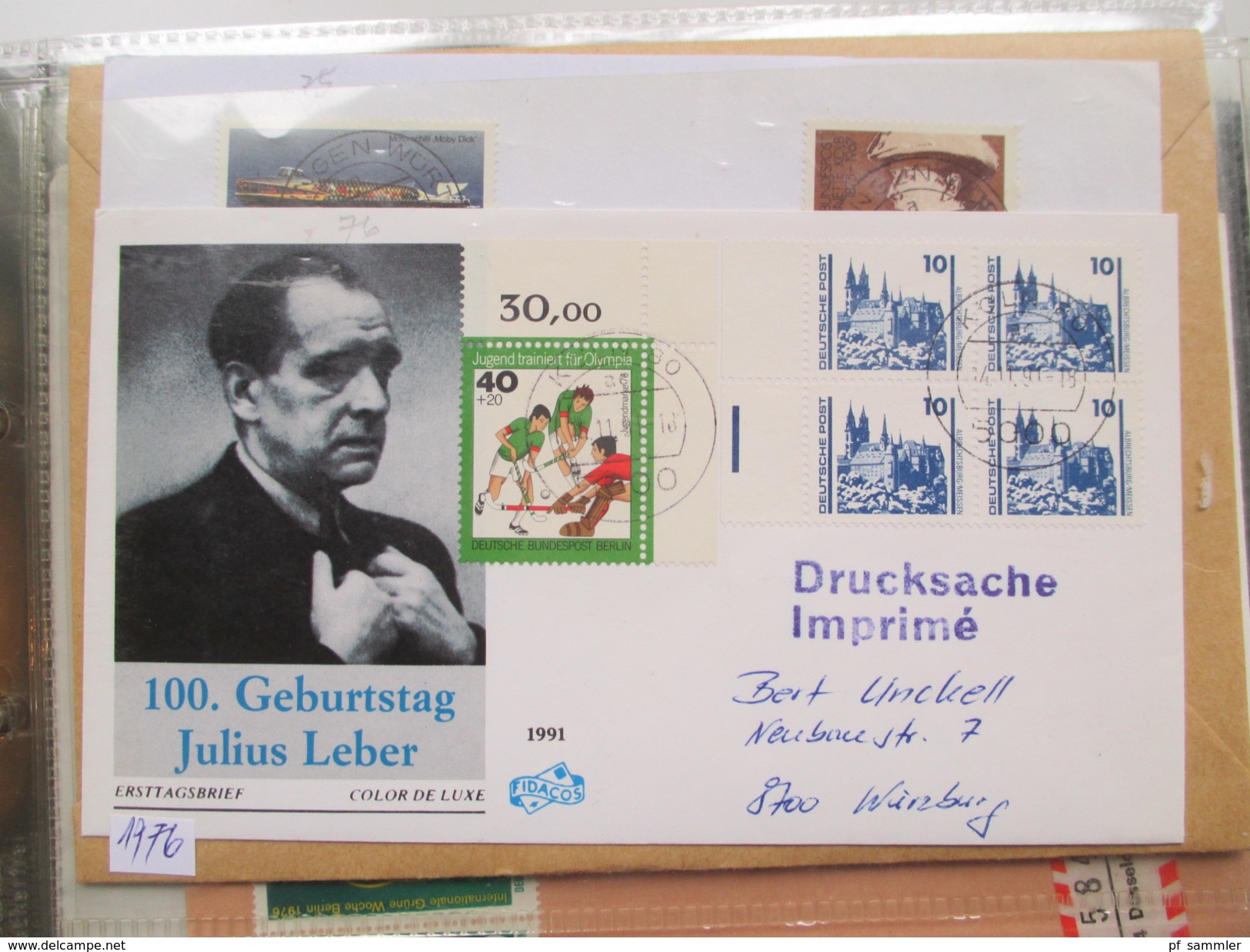 Berlin Belegesammlung ca. 100 Briefe.Bedarf / FDC 1976-1991. Interessante Stücke / Stöberposten! Bund / Berlin Stempel.