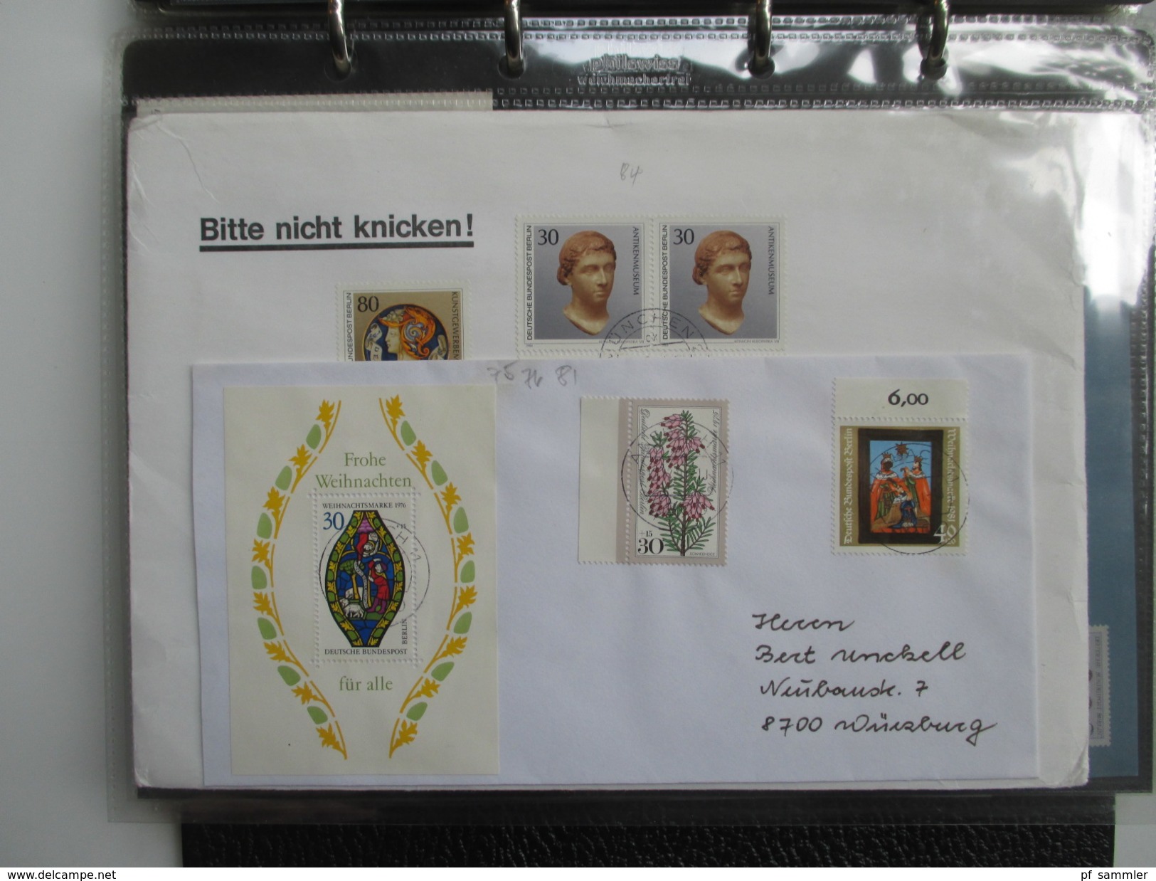 Berlin Belegesammlung ca. 100 Briefe.Bedarf / FDC 1976-1991. Interessante Stücke / Stöberposten! Bund / Berlin Stempel.