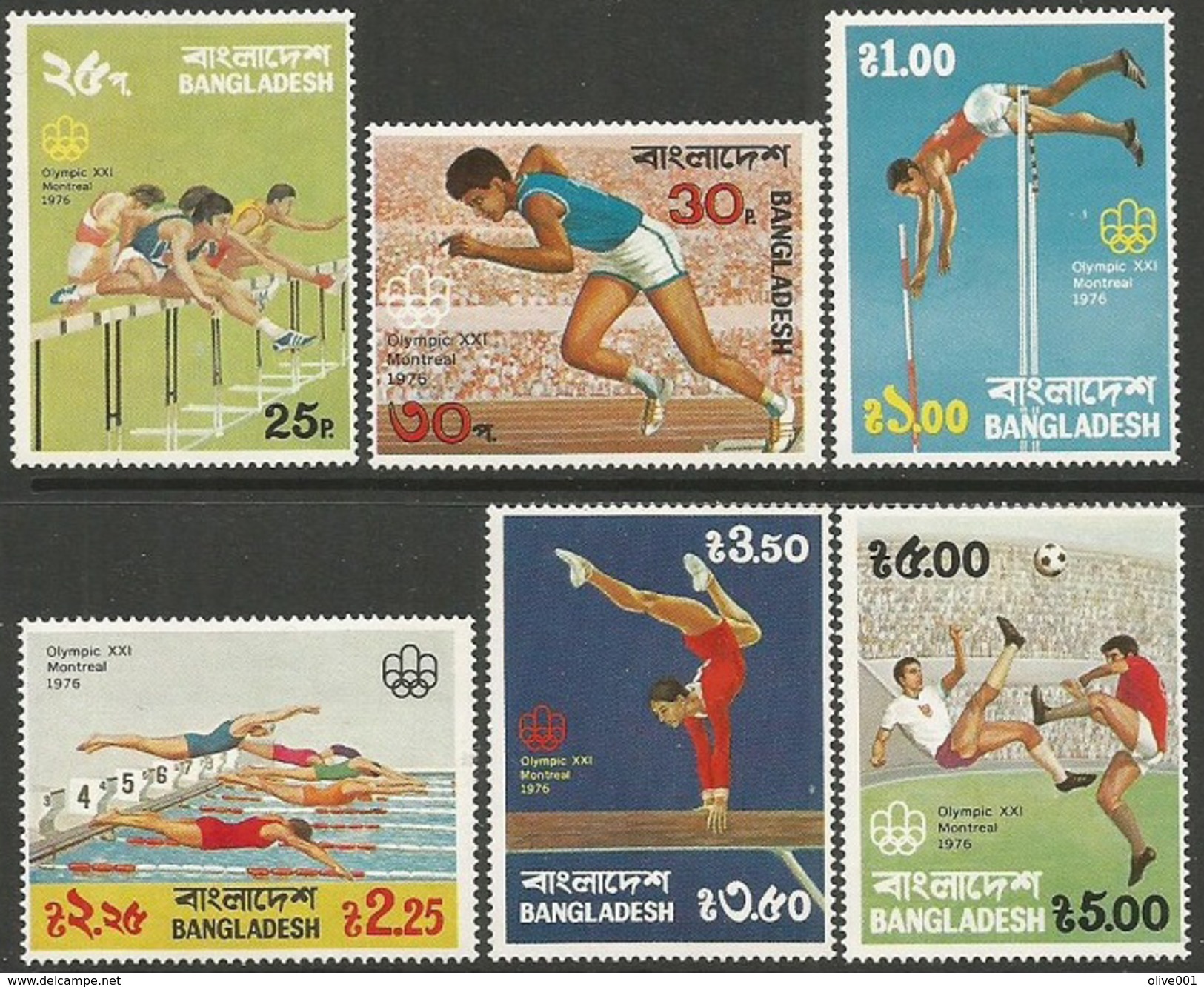 Timbres Du Bangladesh Série De 1976 Y&T N° 80 /85 MLH * 6 Valeures Cote 4.00 &euro; Départ à 50 % - Estate 1976: Montreal