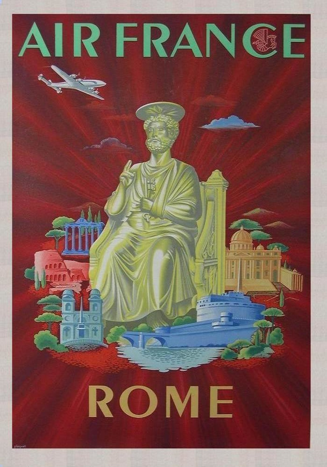 Air France Rome - Postcard - Poster Reproduction - Publicité