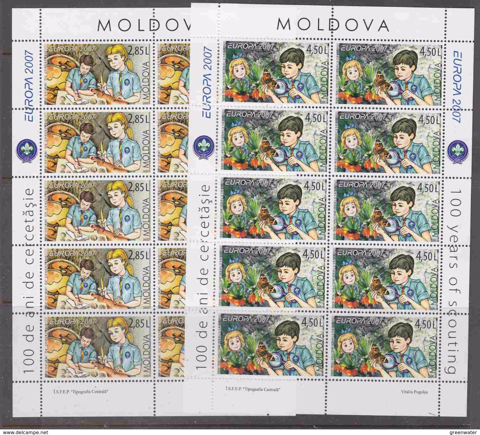 Europa Cept 2007 Moldova 2v Sheetlets ** Mnh (F6299) - 2007