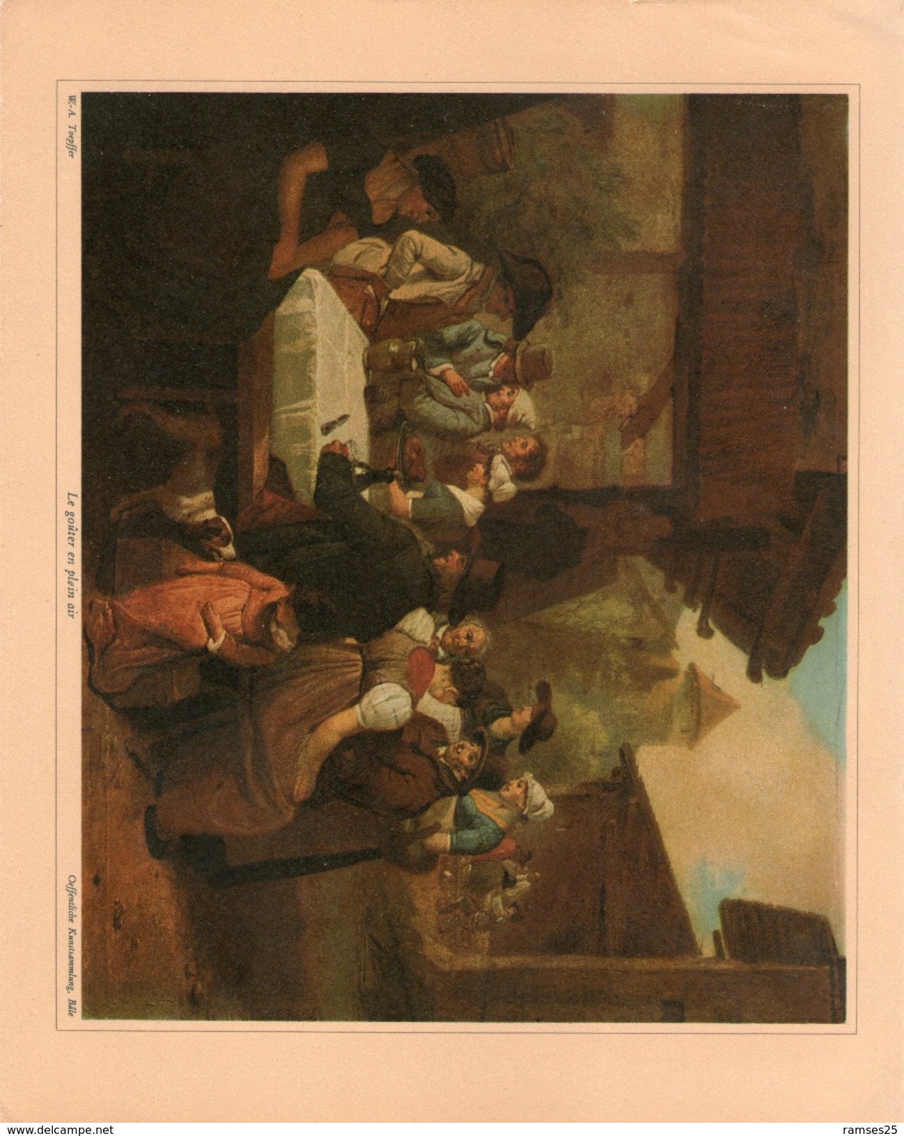 Le Gouter En Plein Air Veritable Gravure De 1944  W.A.Toepffer (23cm X 16 Cm) Bon Etat - Estampes & Gravures