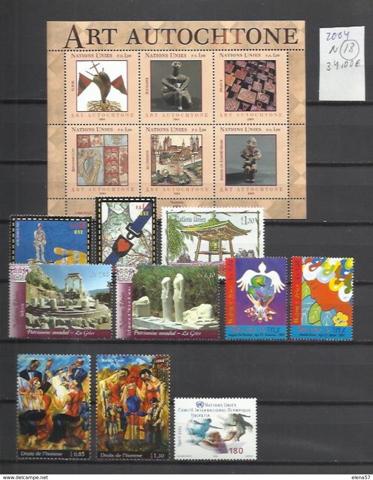 COLECCION LOTE NACIONES UNIDAS Nº18 DE 2004 SEDE GENÉVE SUIZA MNH**VALOR 34,00&euro;. ********************************** - ONU