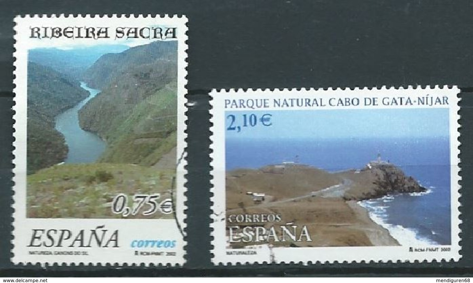 ESPAGNE SPAIN SPANIEN ESPAÑA 2002 NATURE Paisajes SET OF 2V ED 3884-85 YV 3449-50 MI 3729-30 SG 3854-55 SC 3153-54 - Used Stamps