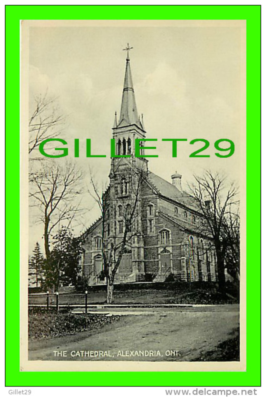 ÉGLISES - THE CATHEDRAL,, ALEXANDRIA, ONTARIO - PUB. BY McLEISTER'S DRUG STORE - - Churches & Cathedrals