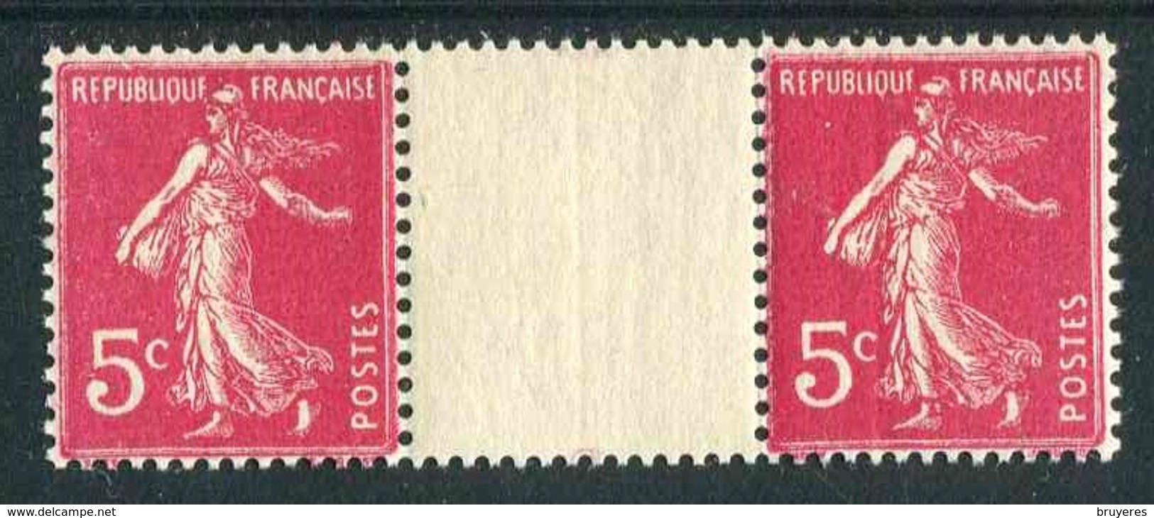 Deux Timbres**  De 1932-37  "5 C. - Type Semeuse Fond Plein" Avec Pont - Ongebruikt