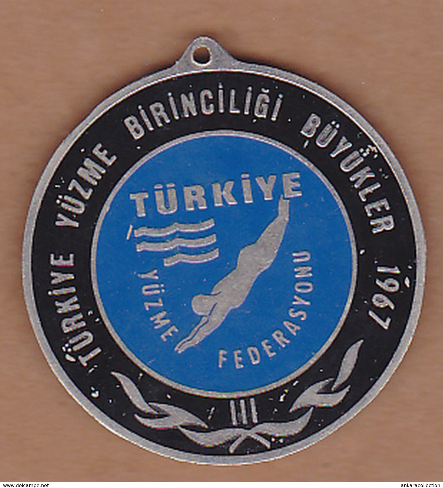 AC - SWIMMING CHAMPIONSHIP OF TURKEY &#x200B;SENIORS 1967 MEDAL PLAQUETTE - Swimming