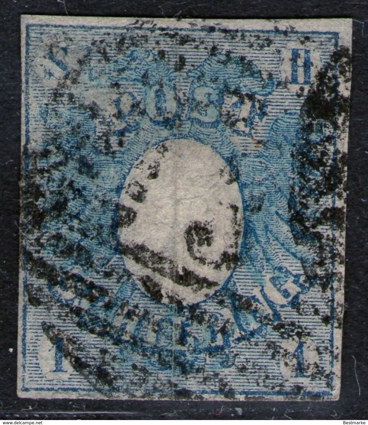 3 Altona Auf 1 Shilling Blau - Schleswig Holstein Nr. 1 A - Pracht - Geprüft - Schleswig-Holstein