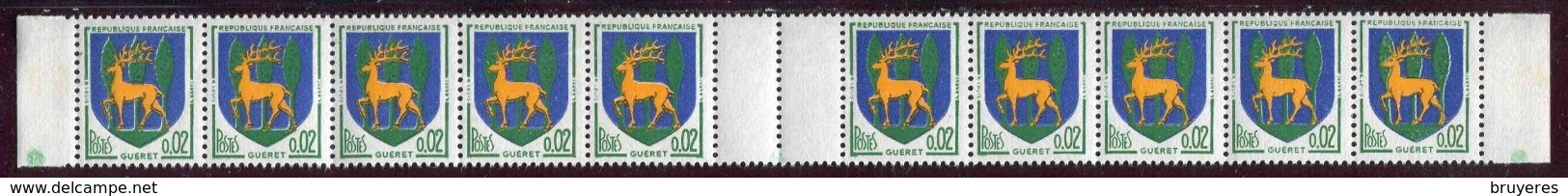 Bande De 10 Timbres**  De 1962-65 "2 C. - Blason De Guéret" Avec Pont - Ongebruikt