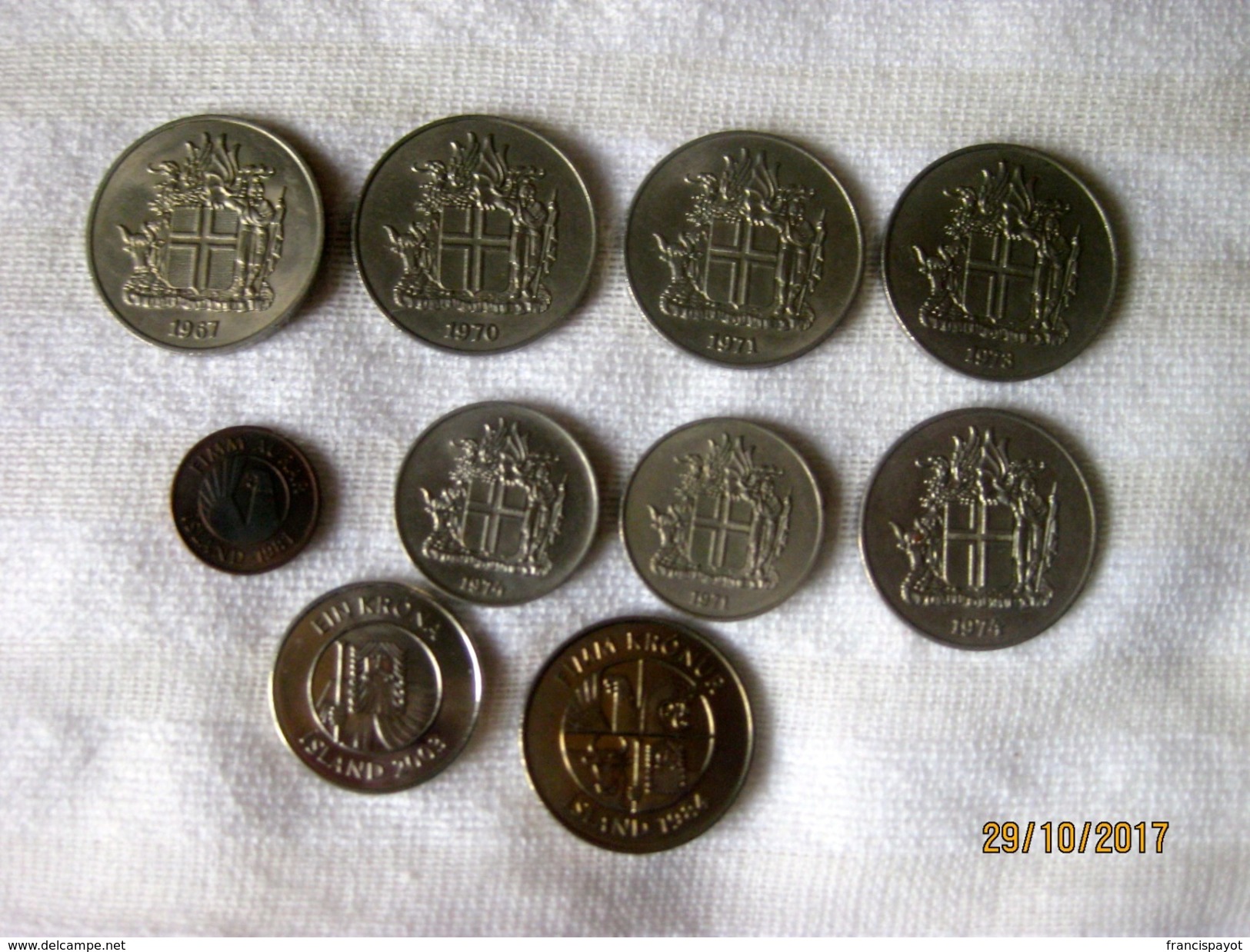 Lot Iceland 10 Pièces - Lots & Kiloware - Coins