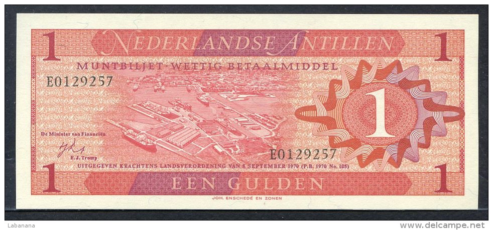 443-Antilles Néerlandaises Billet De 1 Gulden 1970 E012 Neuf - Nederlandse Antillen (...-1986)