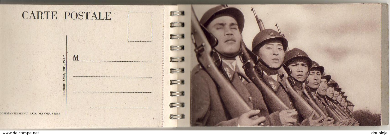 MILITARIA  SUPERBE CARNET SPIRALÉ COMPORTANT 28 Cartes Postales et un Agenda 1939 où sont présentées nos troupes