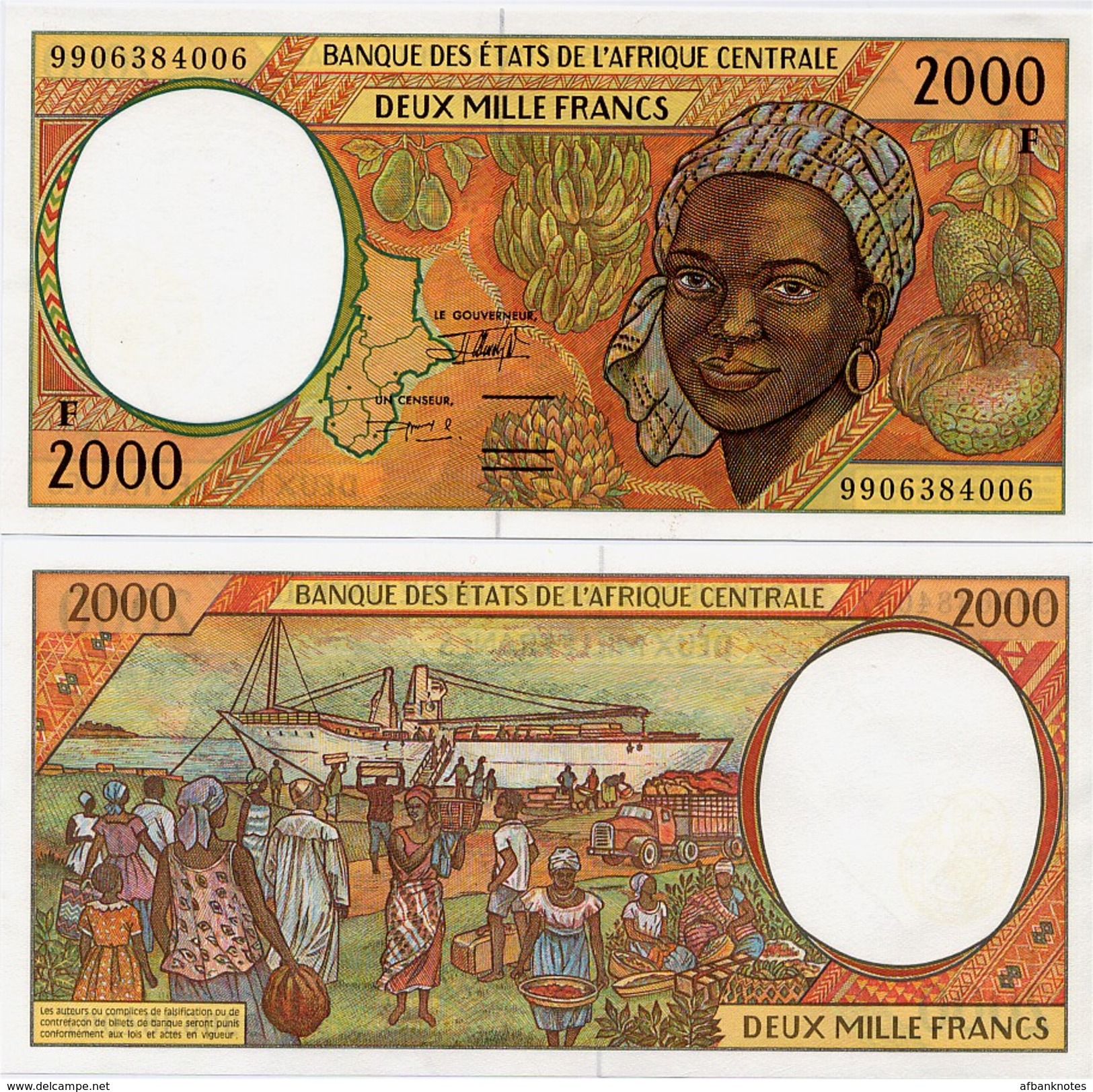 CENTRAL AFRICAN STATES   F: C.Afr.Rep.    2000 Francs     P-303Ff       (19)99     UNC - Stati Centrafricani