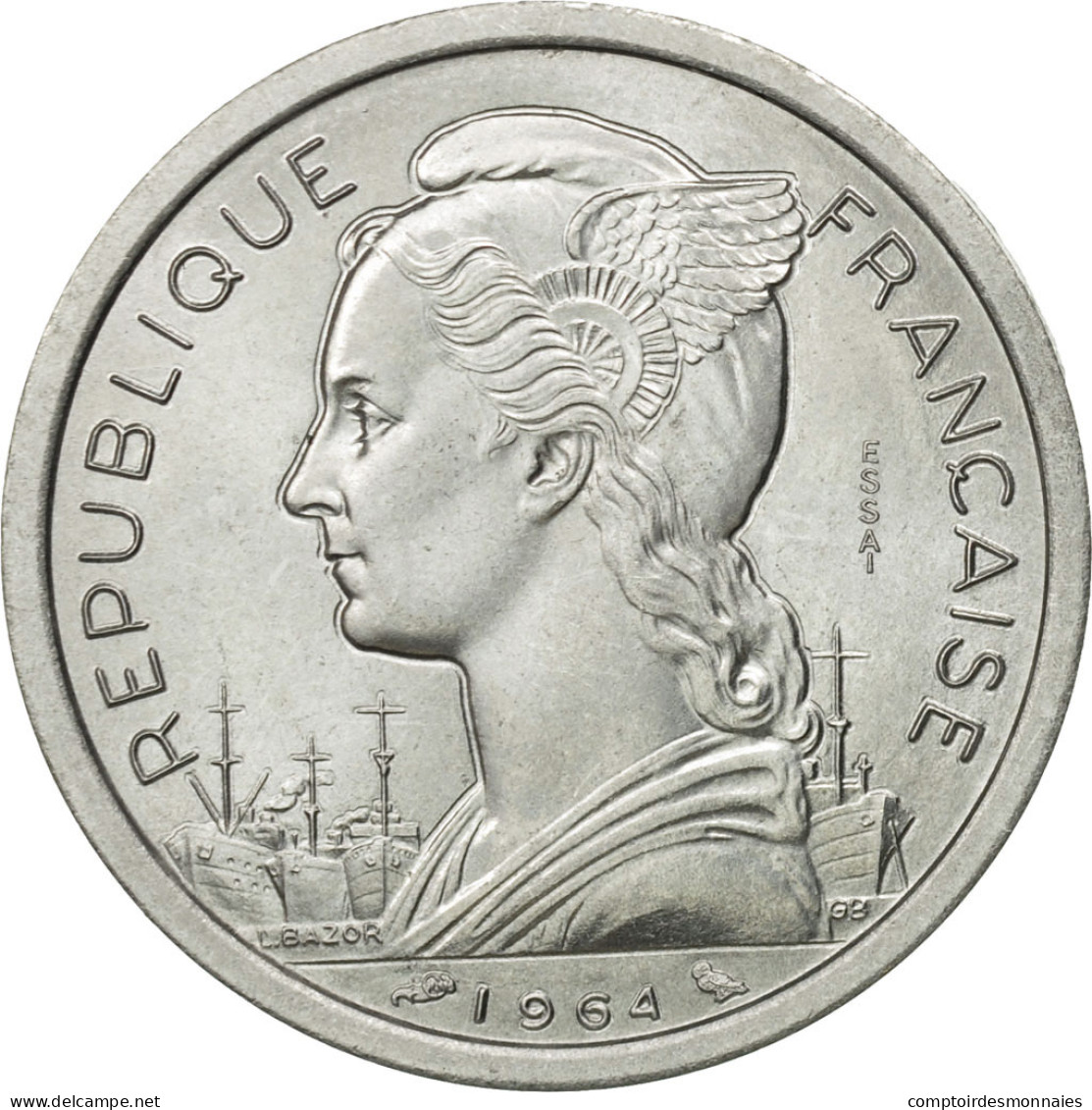Monnaie, Comoros, 2 Francs, 1964, Paris, SPL, Aluminium, KM:E2 - Comores